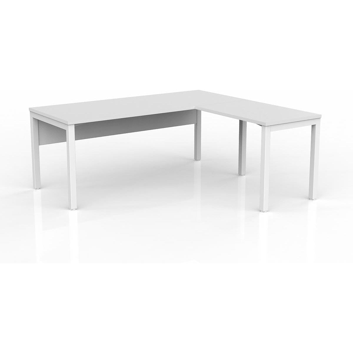 Axis Desk with Return and Modesty - White Worktop