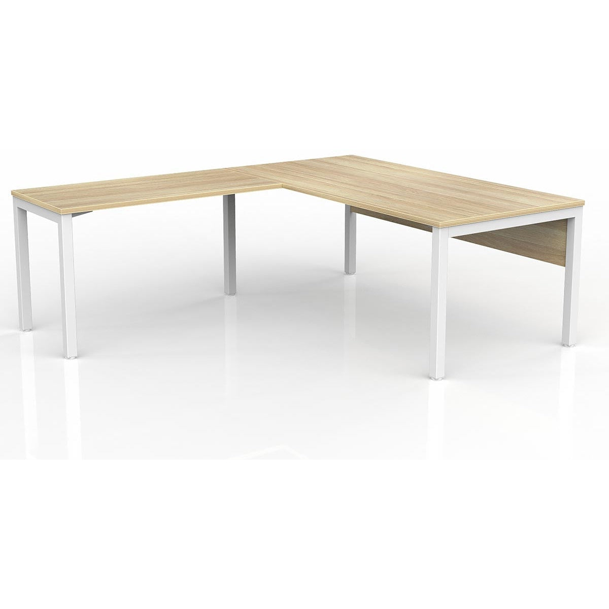 Axis Desk with Return and Modesty - New Oak Worktop