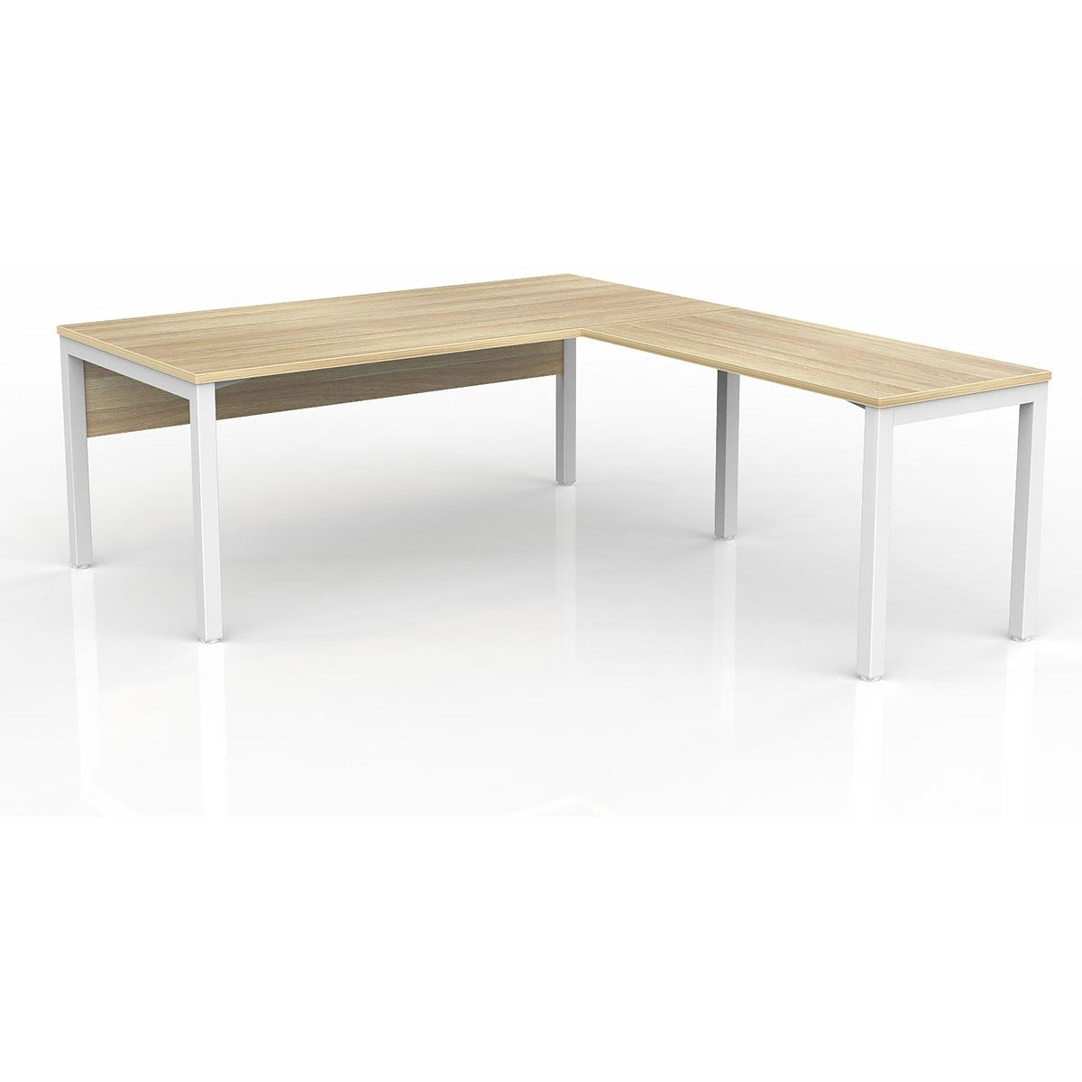 Axis Desk with Return and Modesty - New Oak Worktop