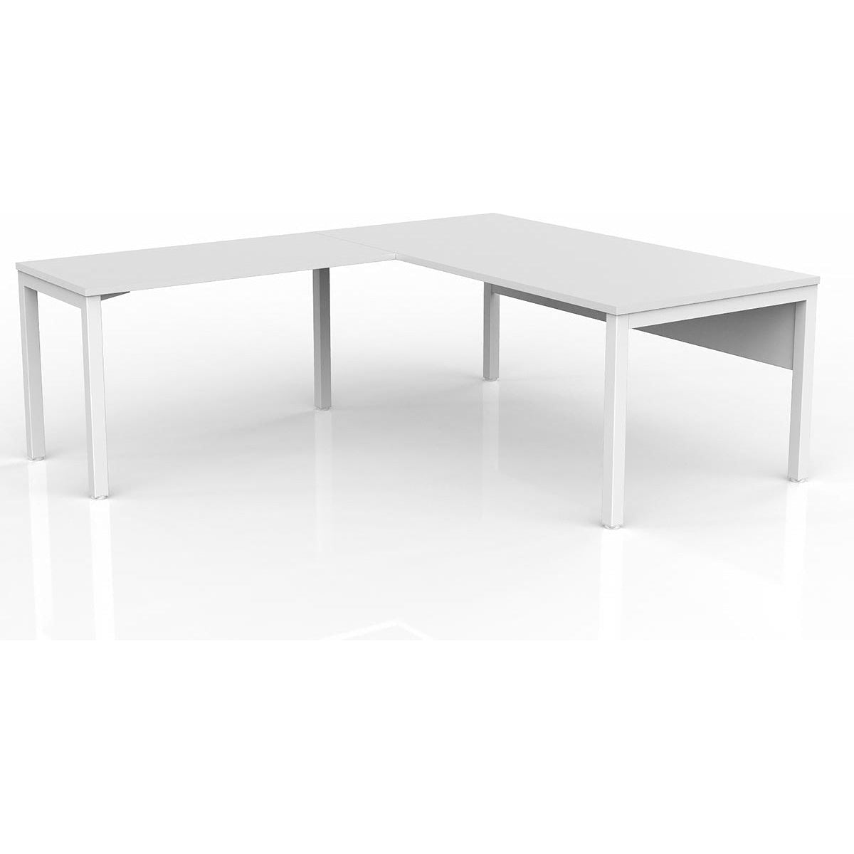 Axis Desk with Return and Modesty - White Worktop