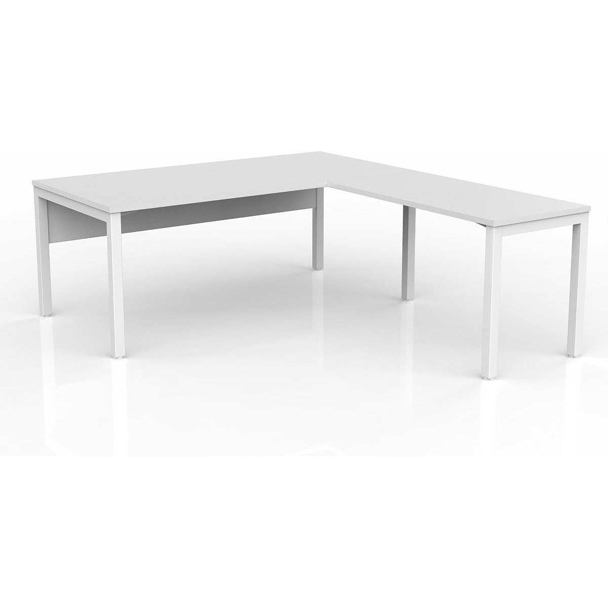 Axis Desk with Return and Modesty - White Worktop