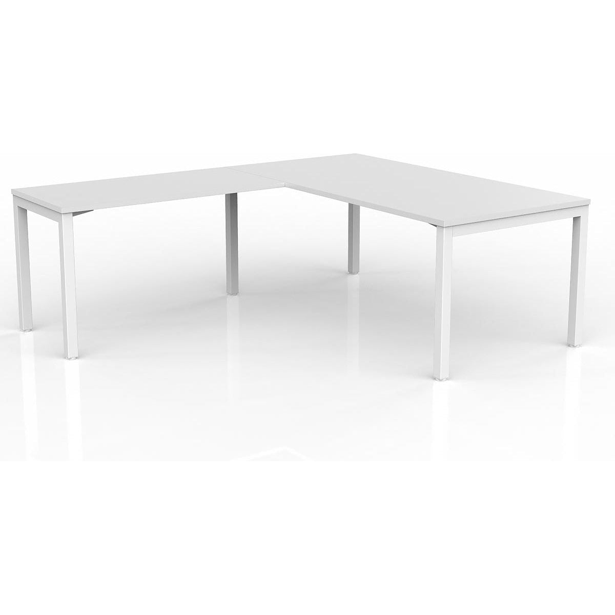 Axis Desk with Return - White Worktop