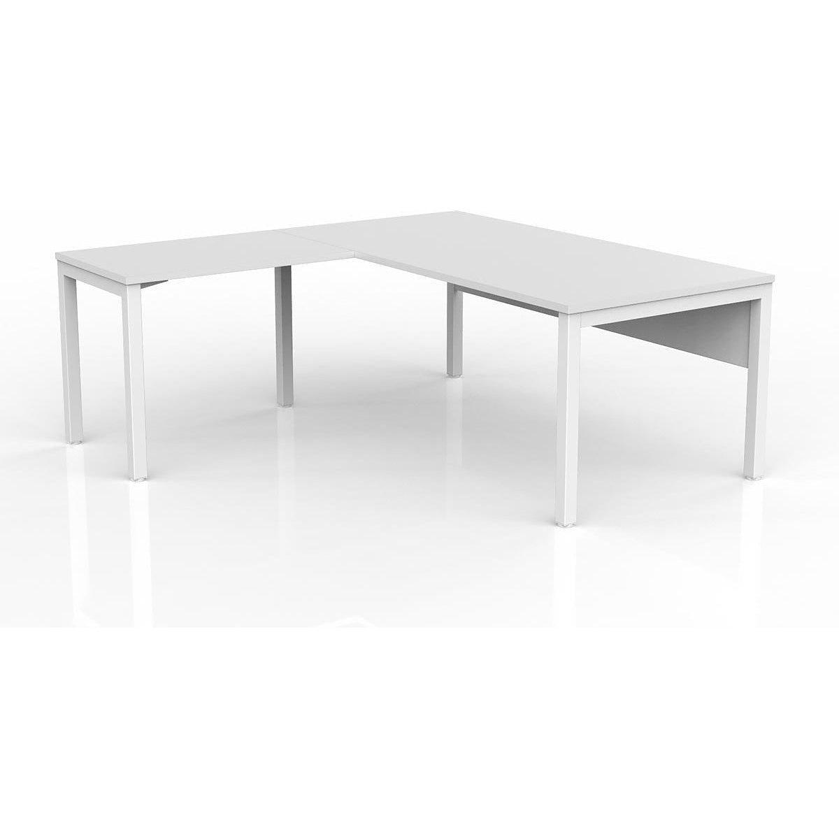 Axis Desk with Return and Modesty - White Worktop