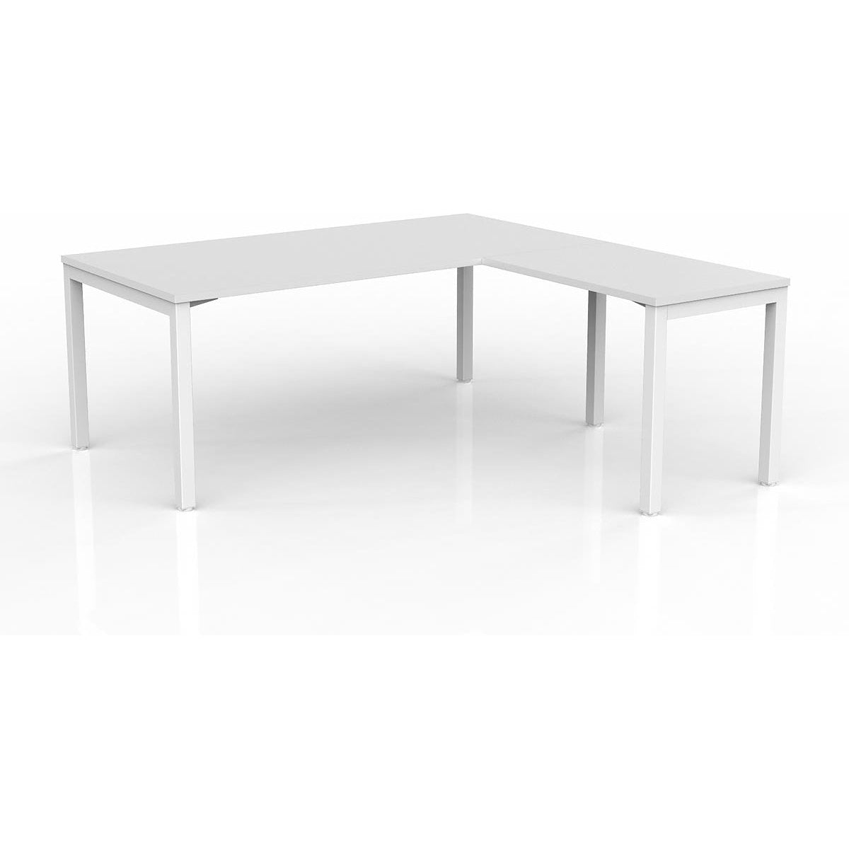 Axis Desk with Return - White Worktop