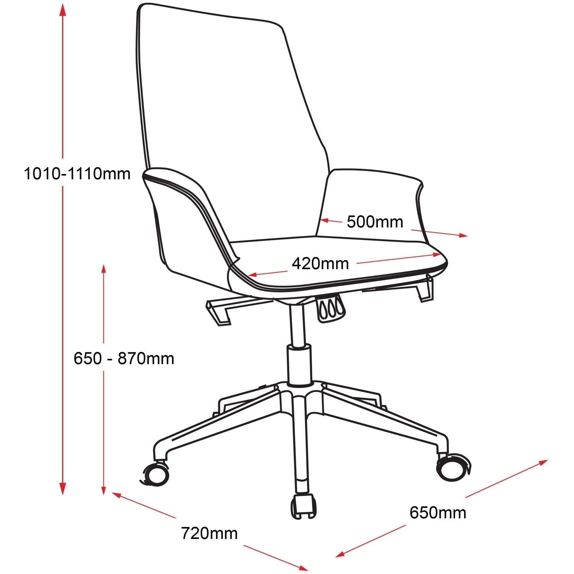 Accord Leather Medium Back Chair