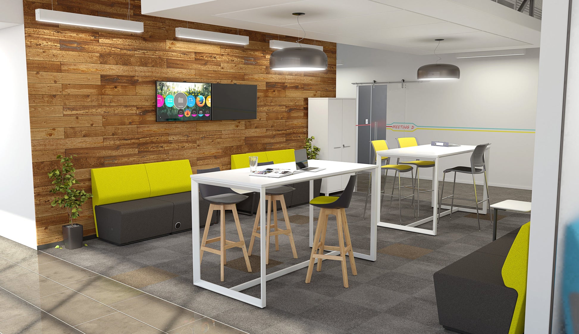 Luna Black Barstool with Oak Base