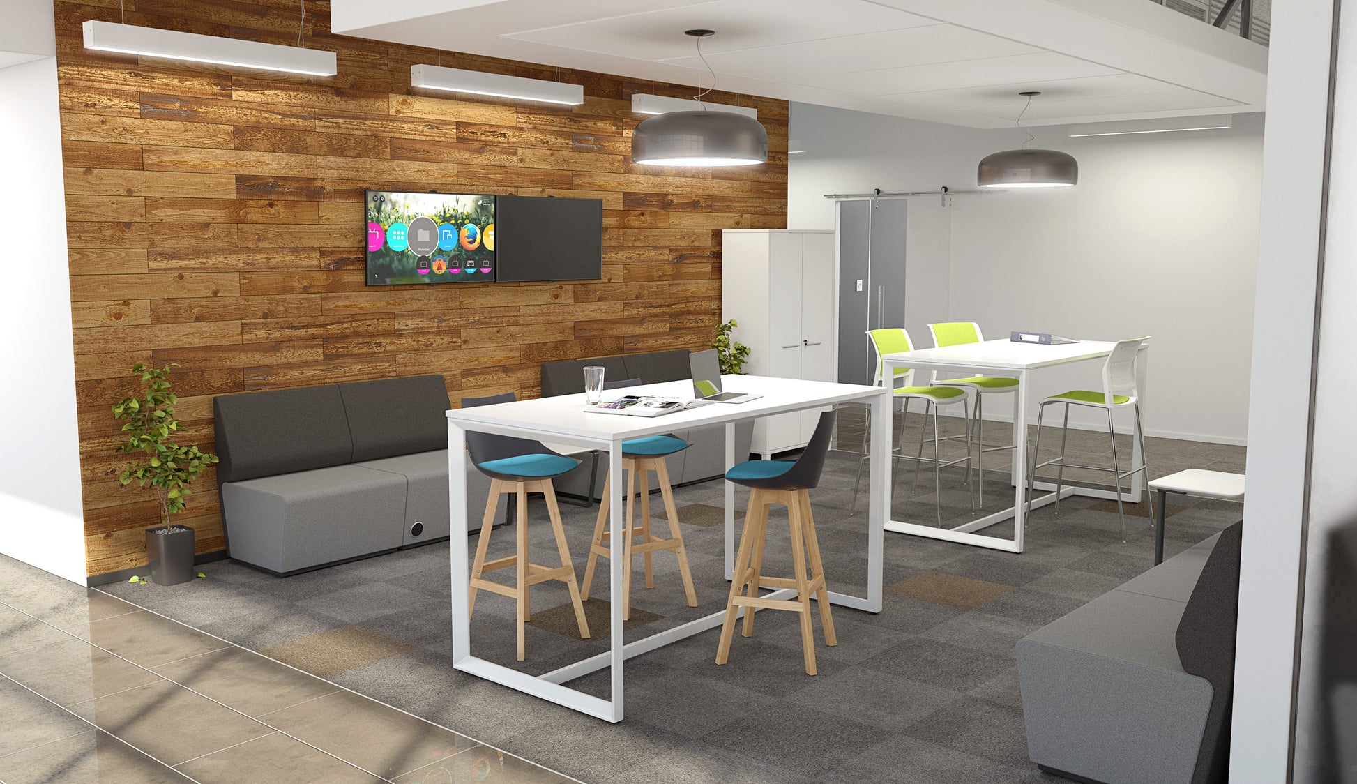 Luna Black Barstool with Oak Base