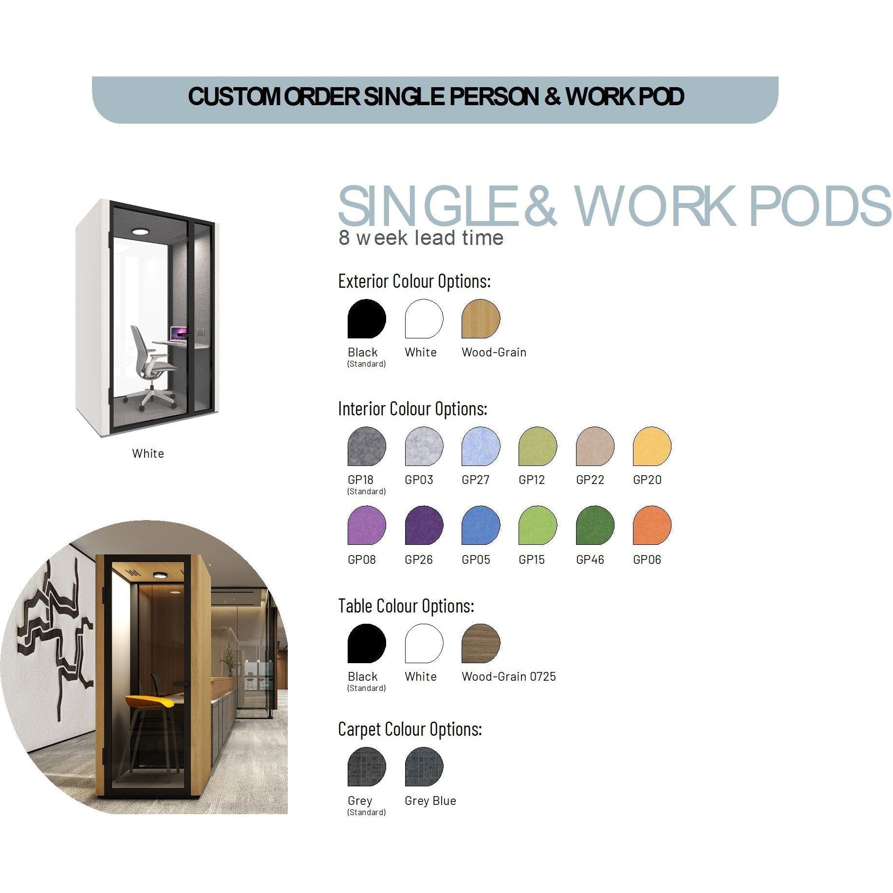Phone Booth - B.Quiet™️ Single Person Acoustic Pod - Custom