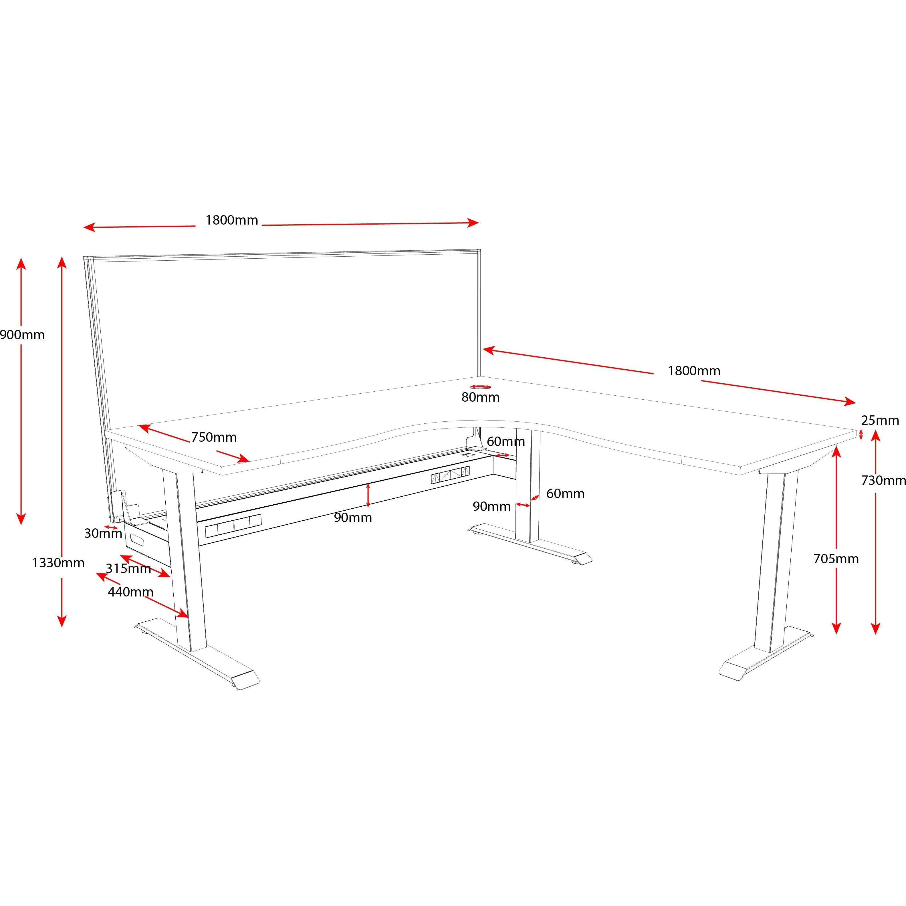 Boost Static Corner Workstation (Non-Adjustable)