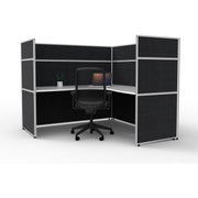 SHUSH30 Corner Workstation - 1 Person - Screen Hung Top - White