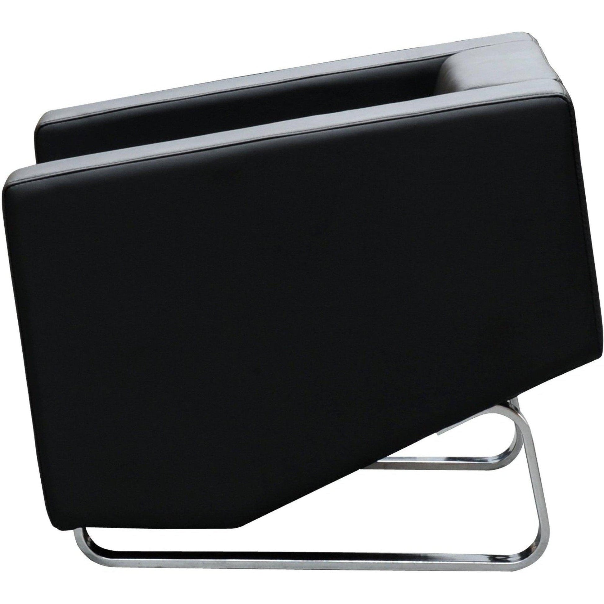 Cube Single Leather Lounge - Black