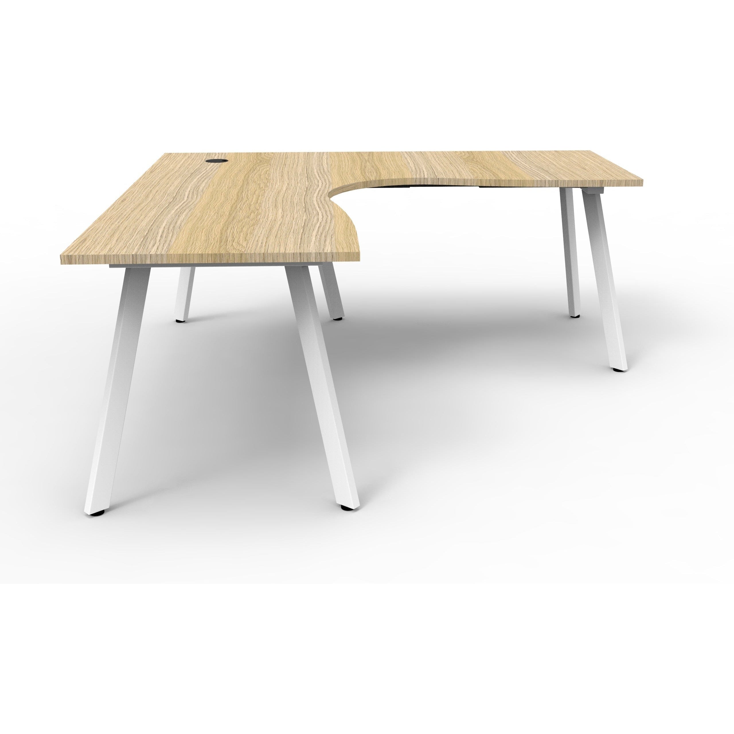 Eternity Leg Corner Workstation - 1 Person - Oak