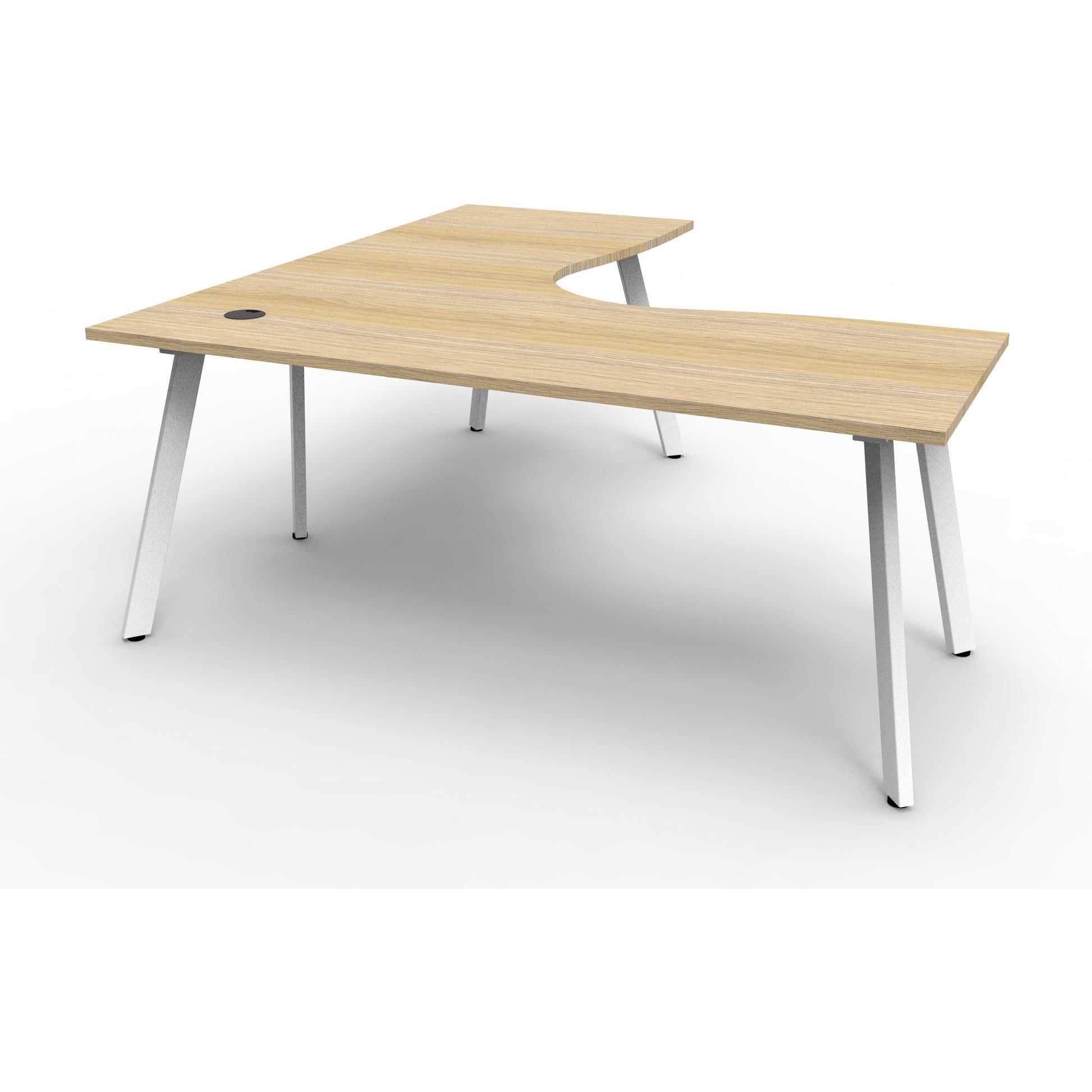 Eternity Leg Corner Workstation - 1 Person - Oak