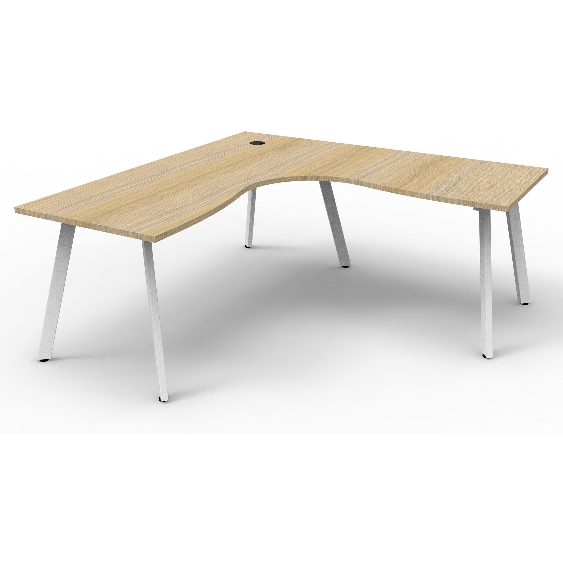 Eternity Leg Corner Workstation - 1 Person - Oak