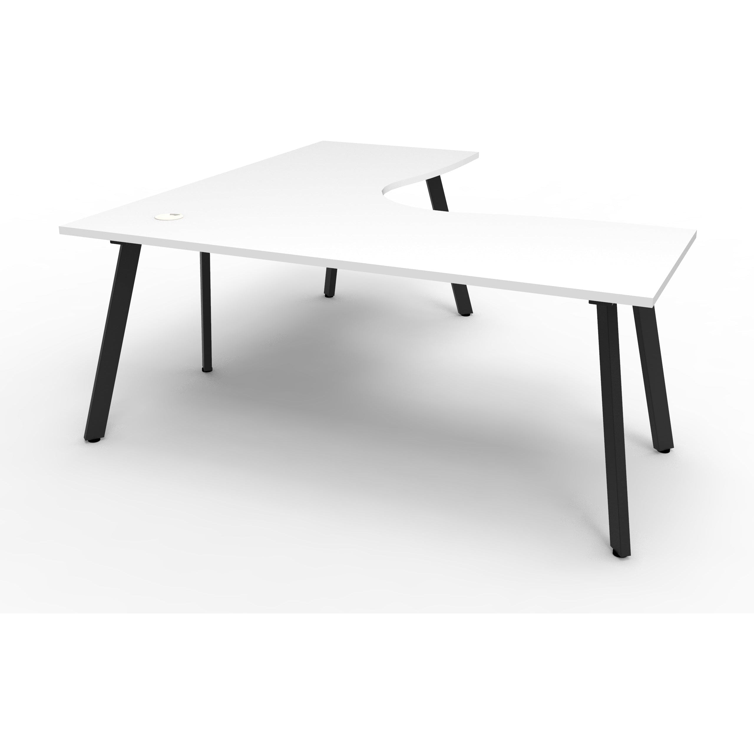 Eternity Leg Corner Workstation - 1 Person - White