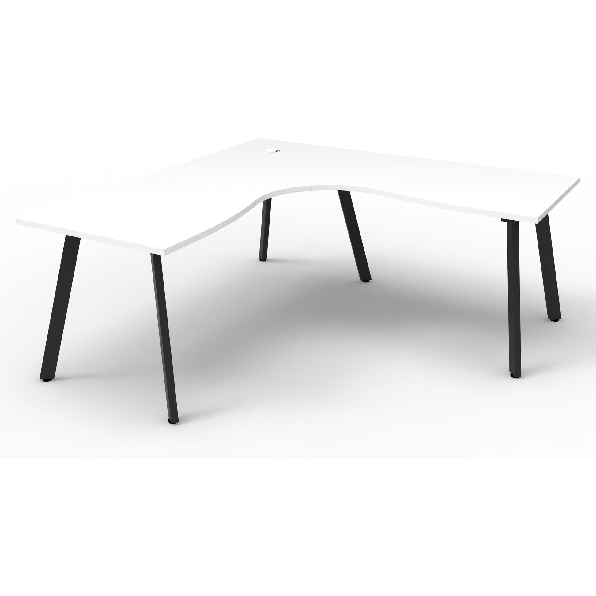 Eternity Leg Corner Workstation - 1 Person - White