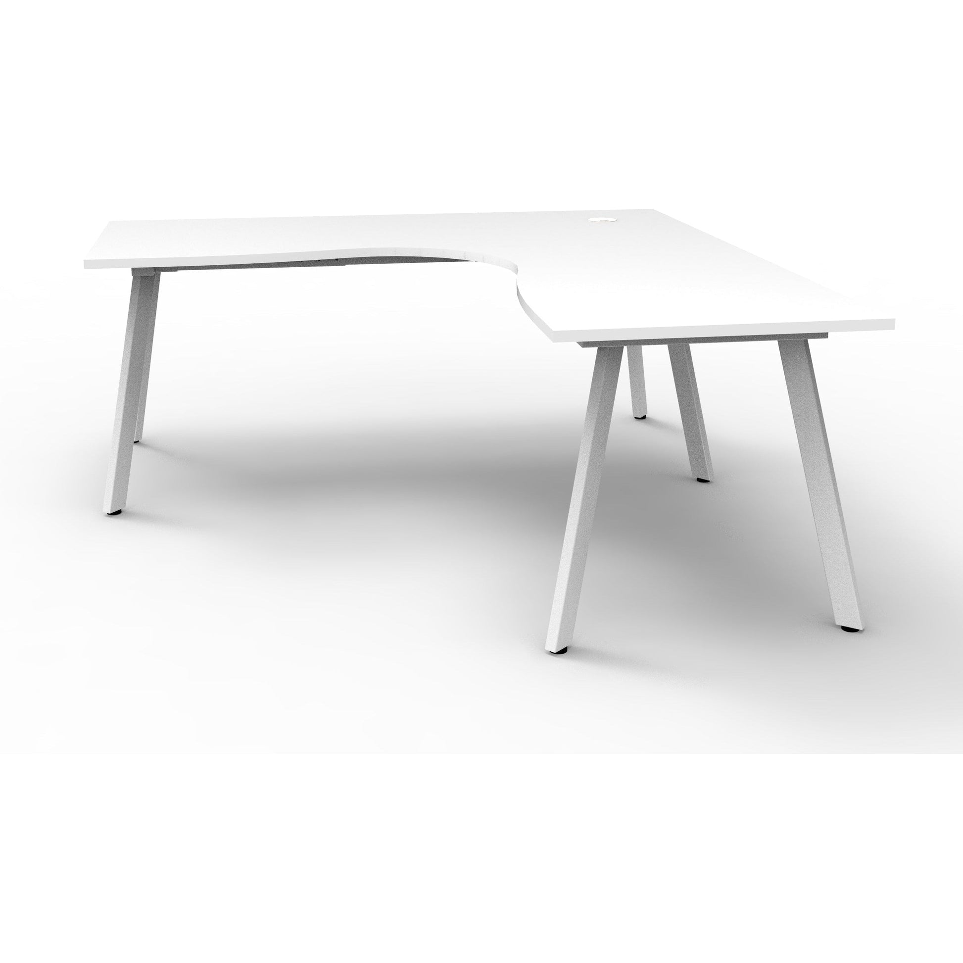 Eternity Leg Corner Workstation - 1 Person - White