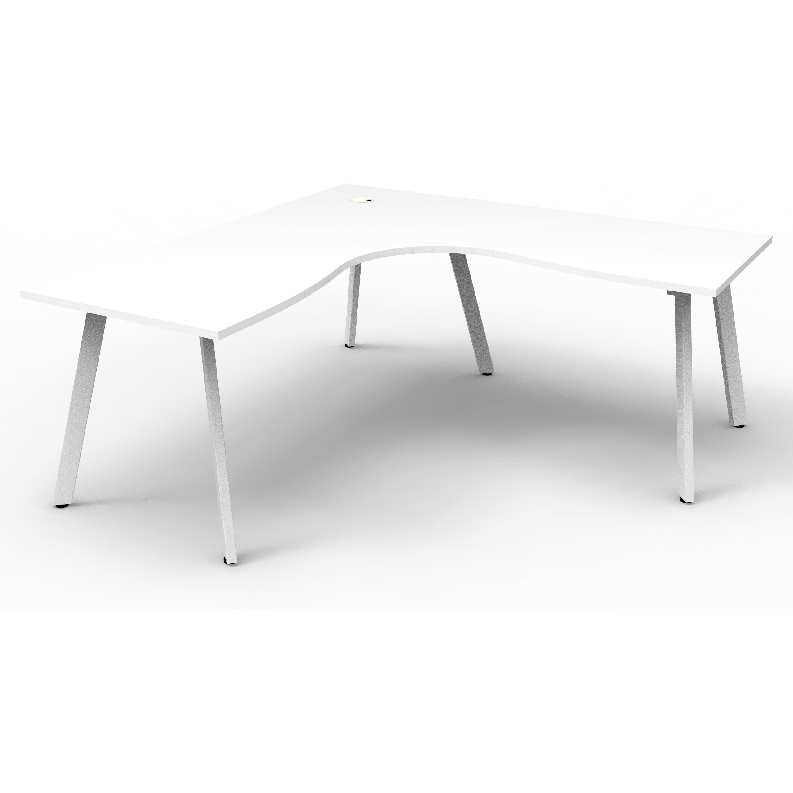 Eternity Leg Corner Workstation - 1 Person - White
