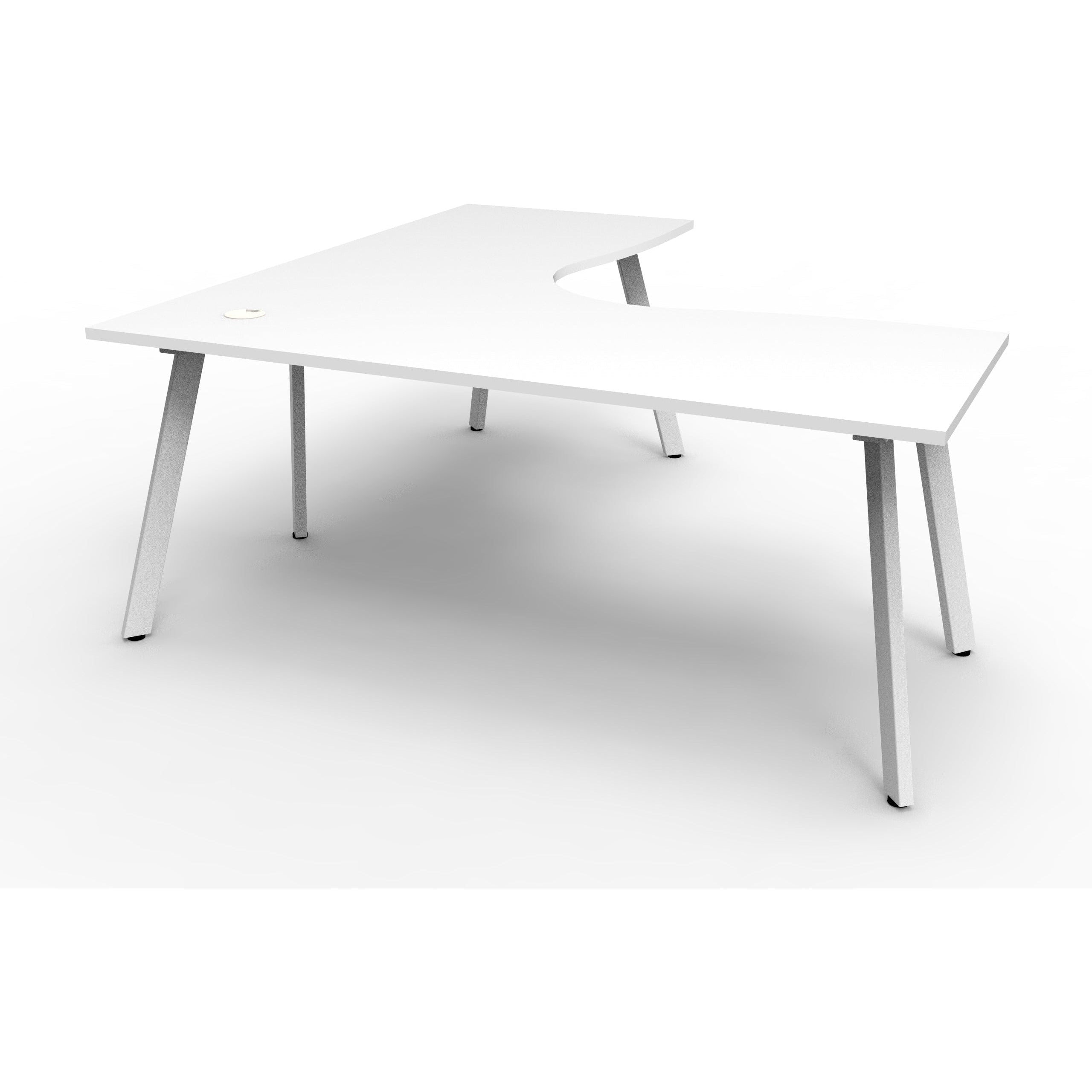 Eternity Leg Corner Workstation - 1 Person - White