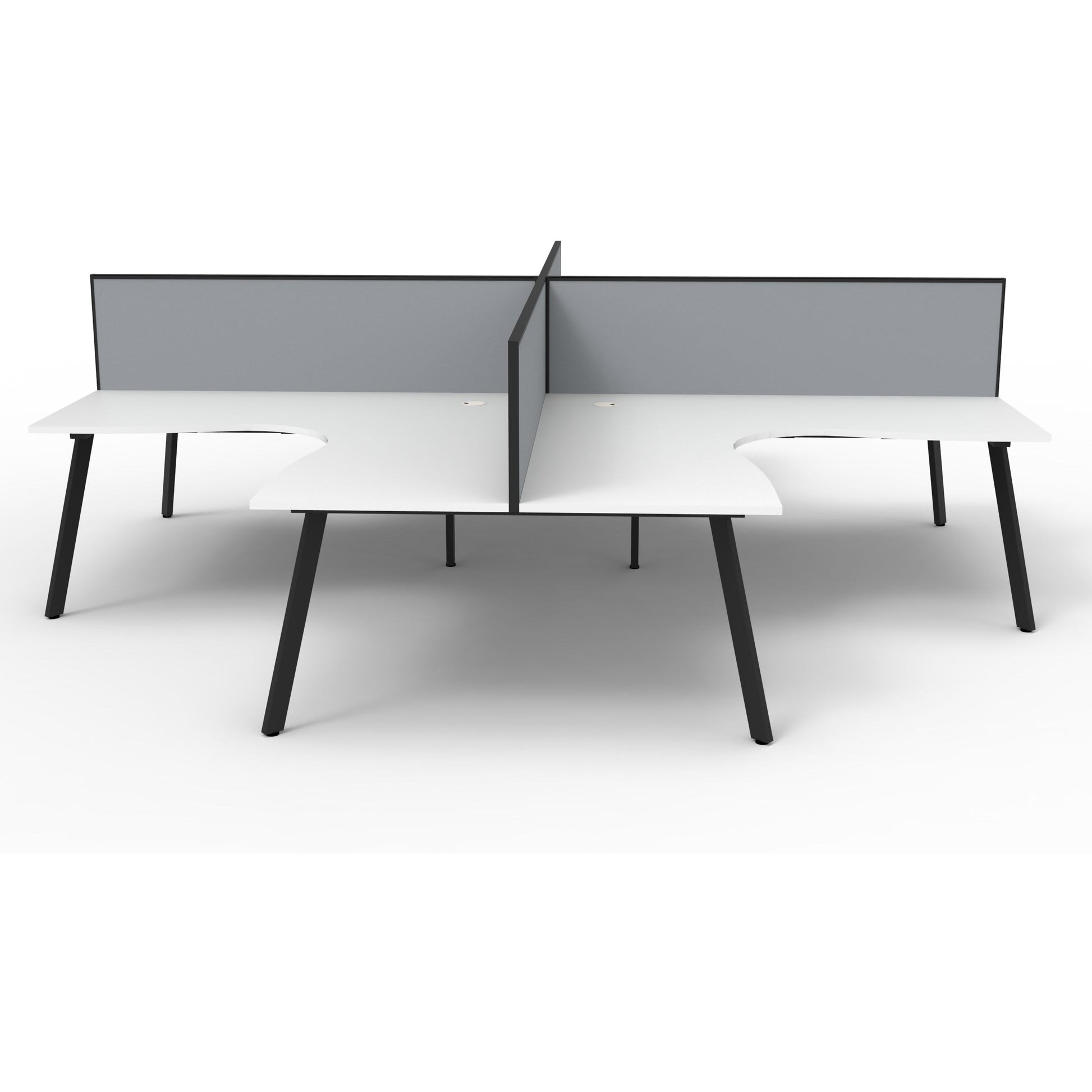 Eternity 4 Person Corner Workstation Pod with Screens - White