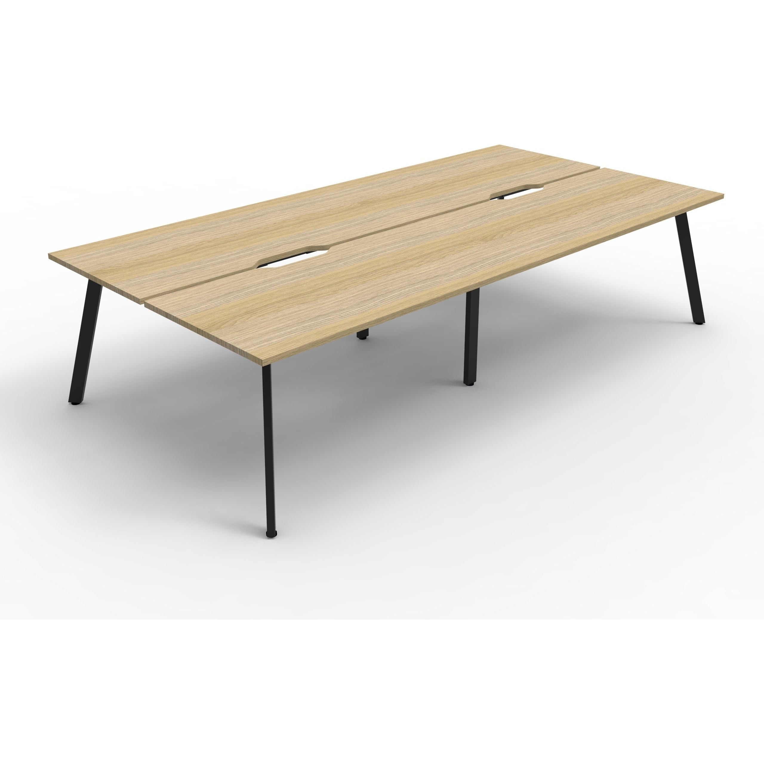 Eternity 4 Person Double Sided Workstation - Oak