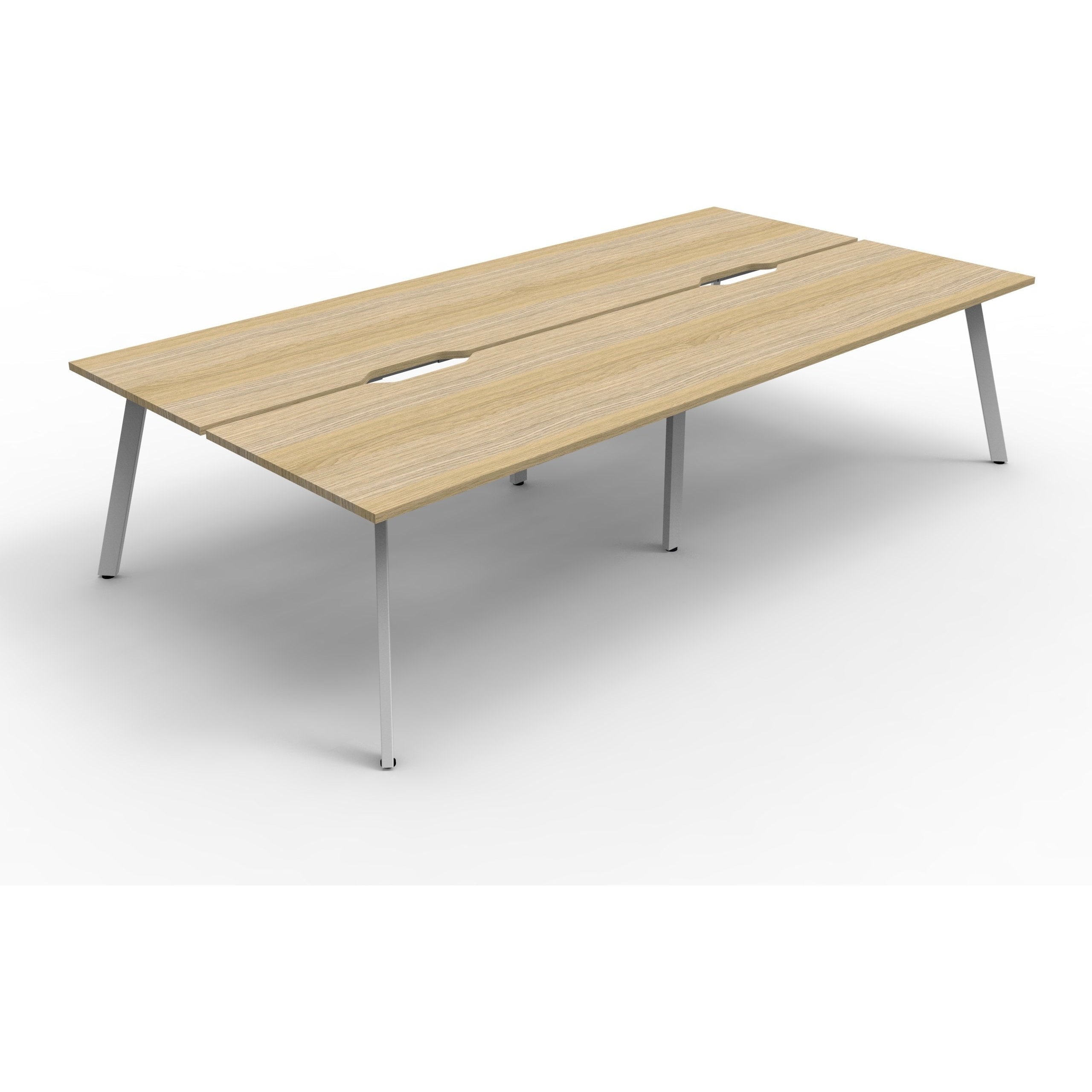 Eternity 4 Person Double Sided Workstation - Oak