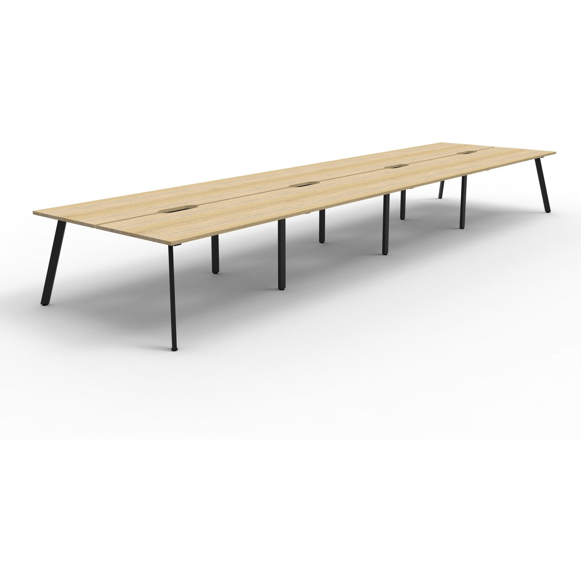 Eternity 8 Person Double Sided Workstation - Oak