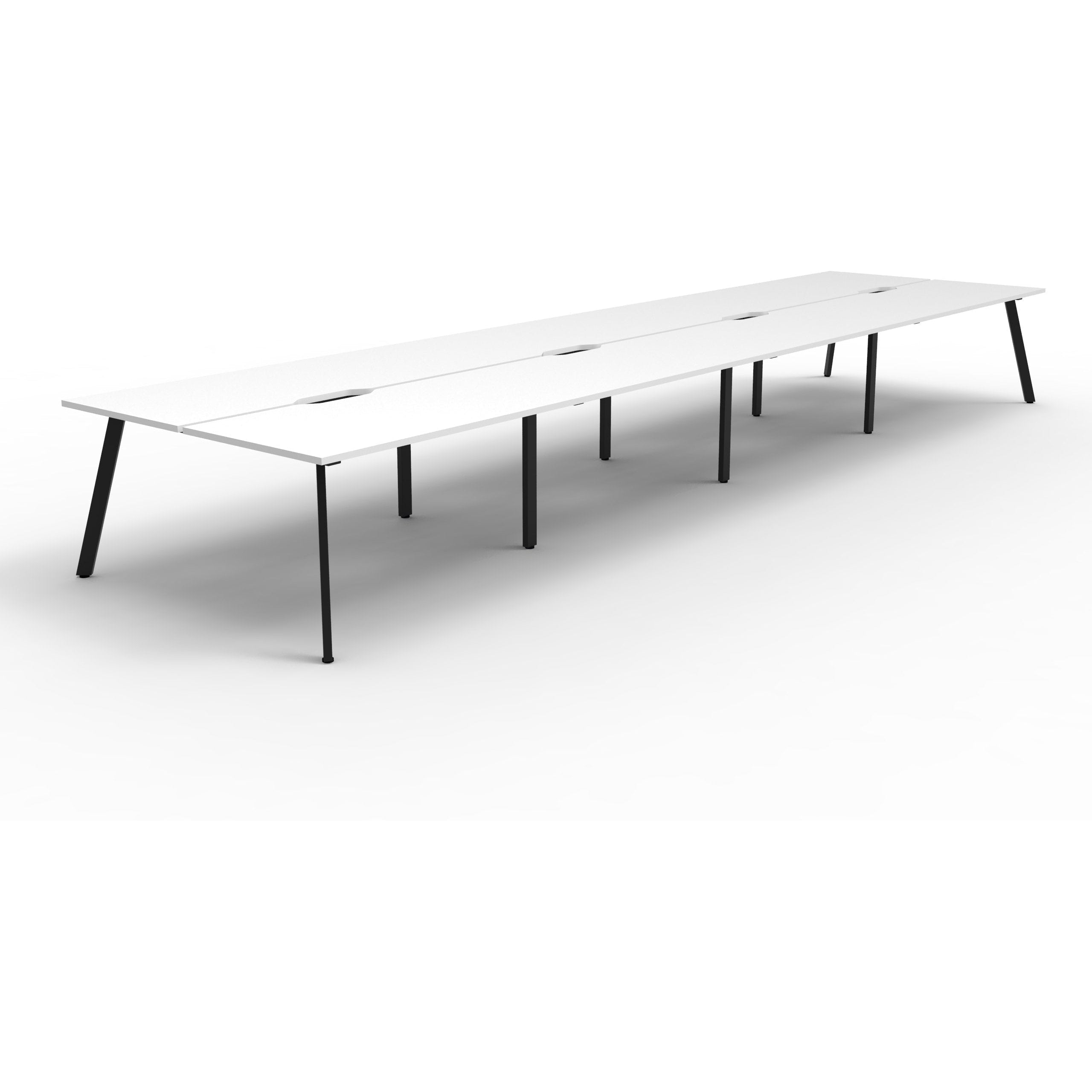 Eternity 8 Person Double Sided Workstation - White