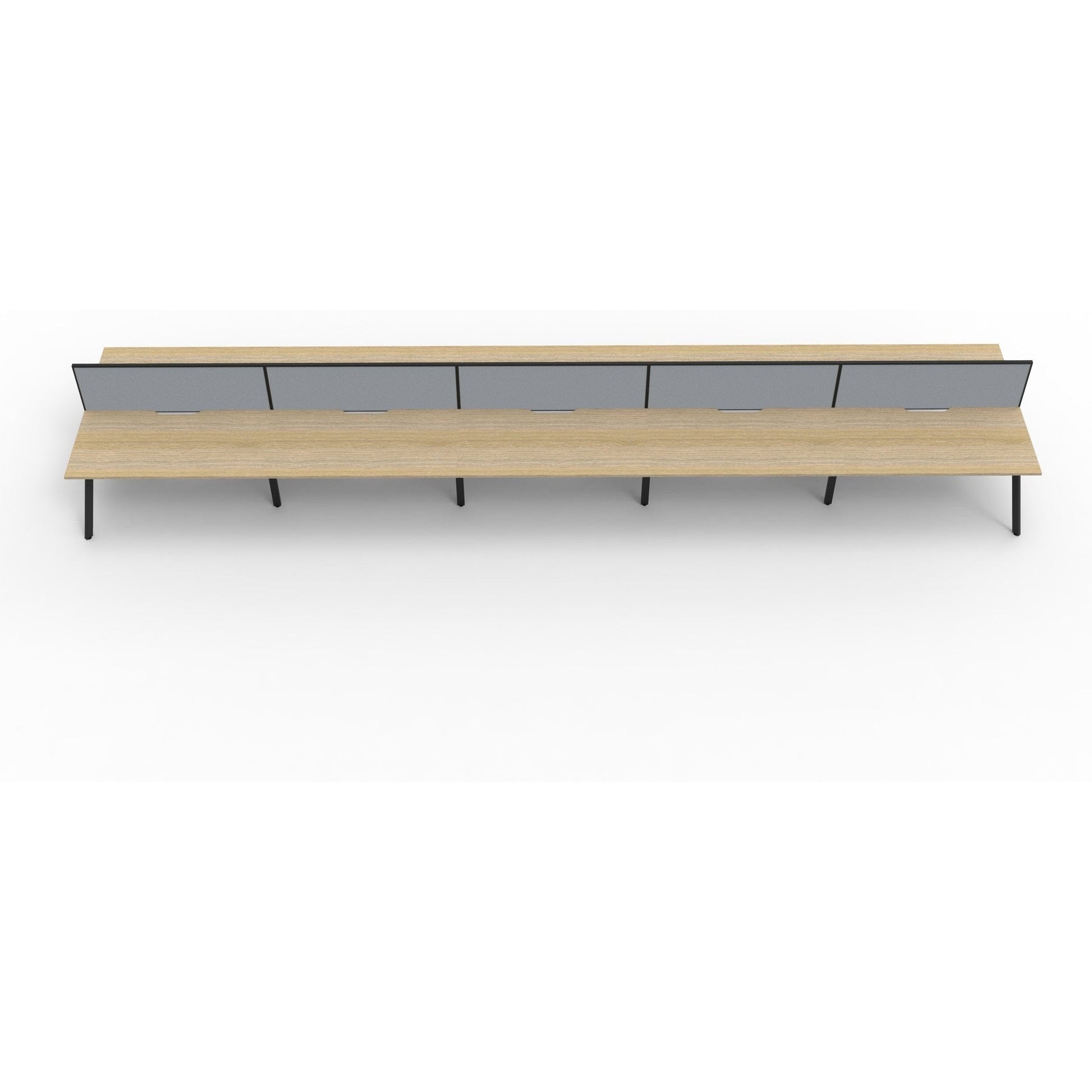 Eternity 10 Person Double Sided Workstation with Screens - Oak