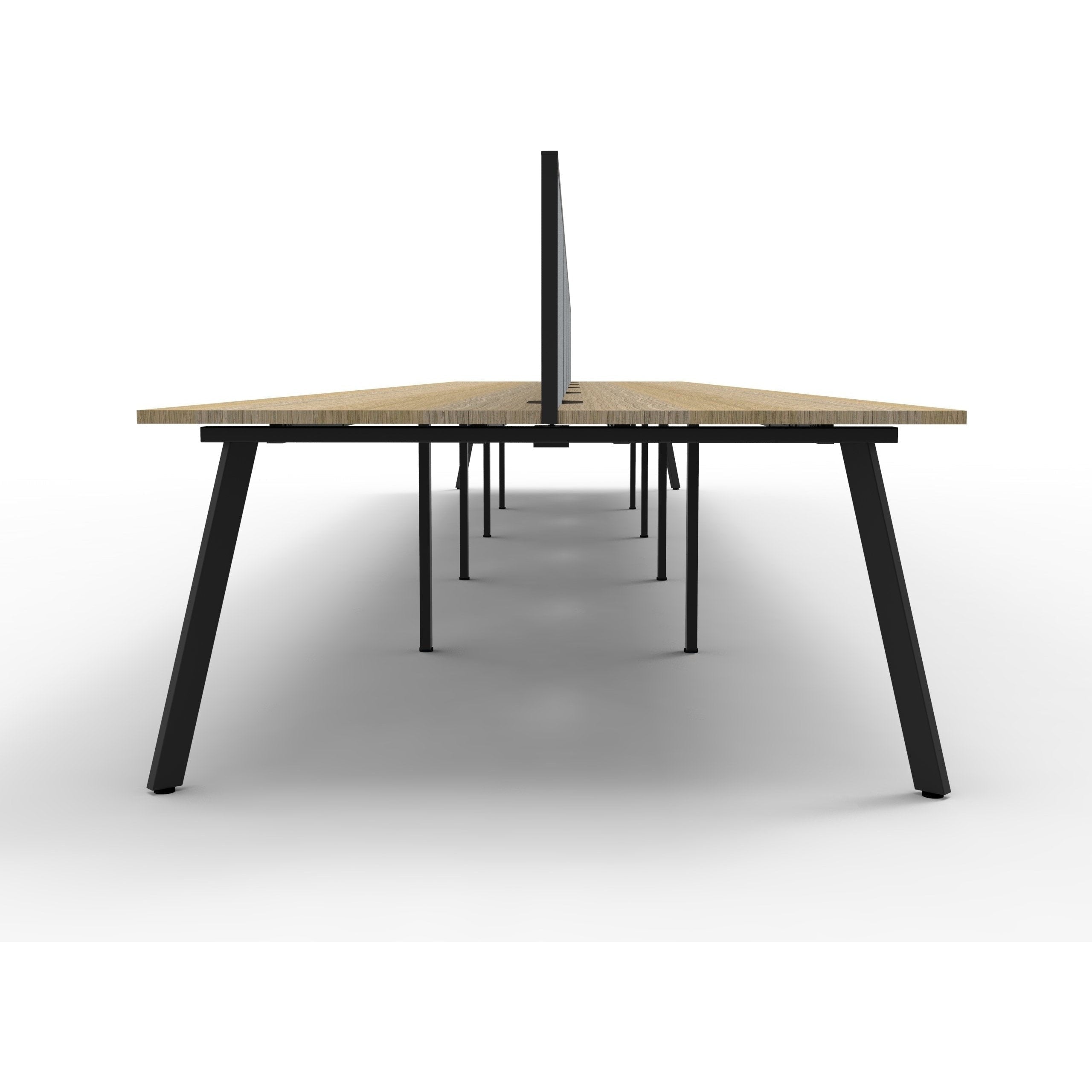 Eternity 10 Person Double Sided Workstation with Screens - Oak
