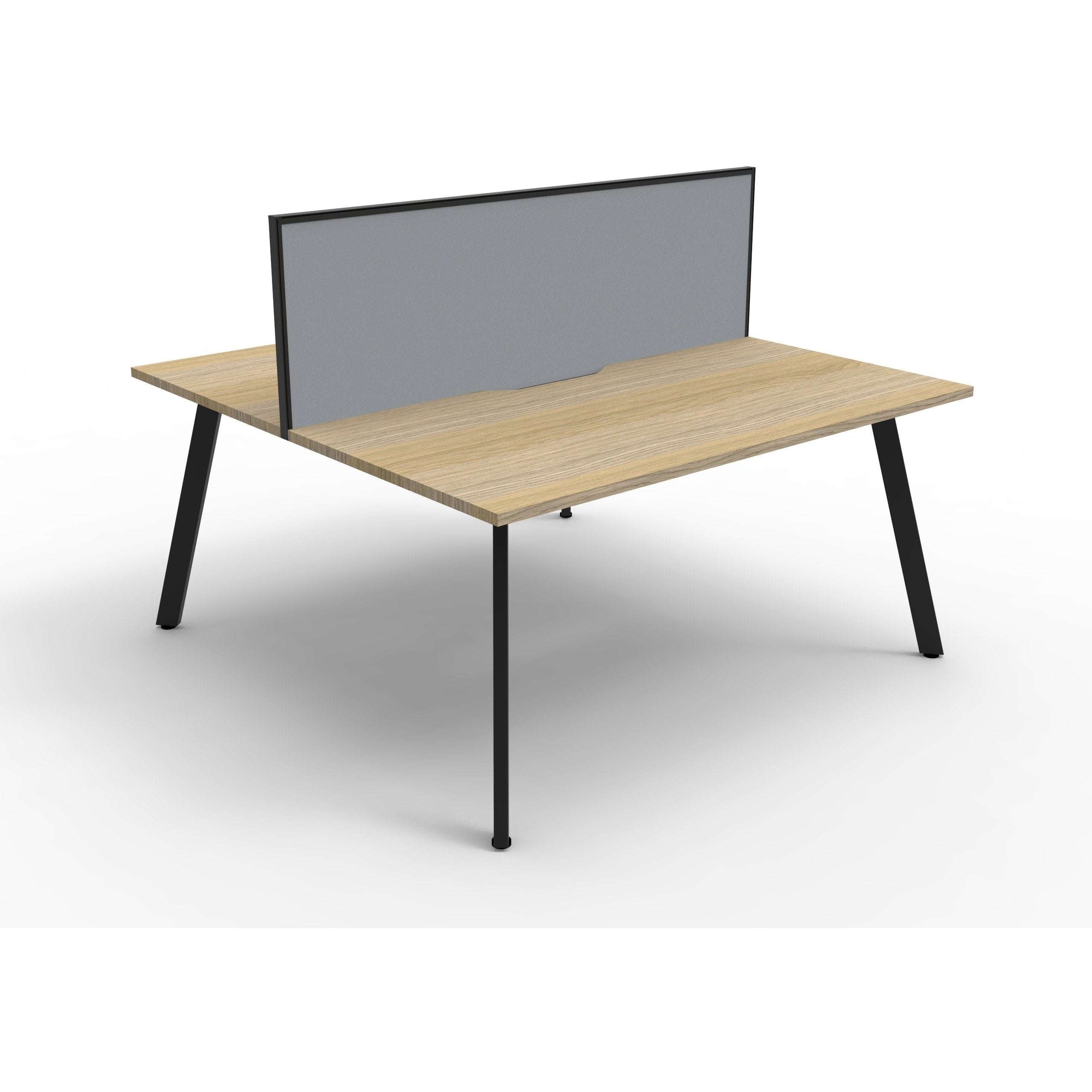 Eternity 2 Person Double Sided Workstation with Screen - Oak