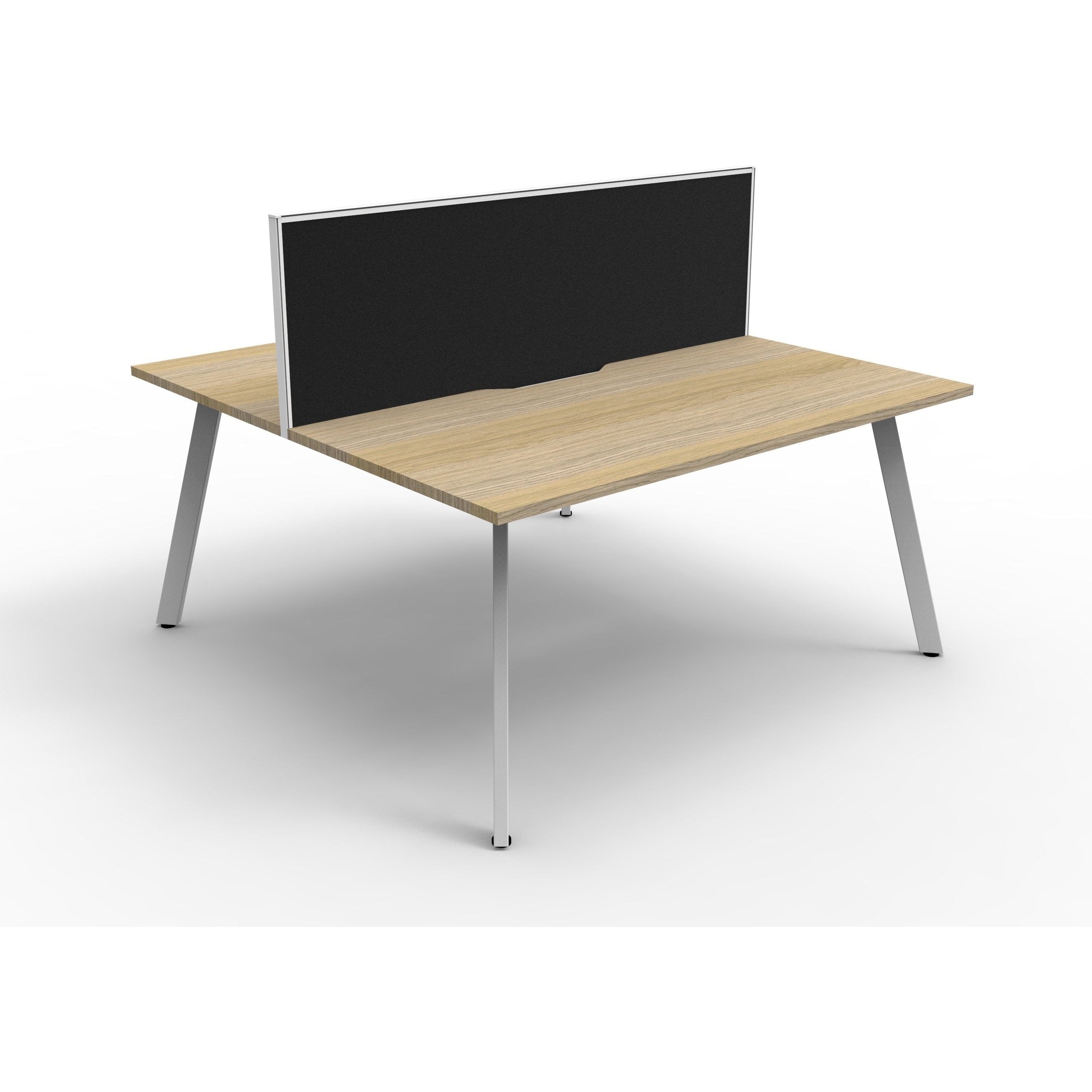 Eternity 2 Person Double Sided Workstation with Screen - Oak