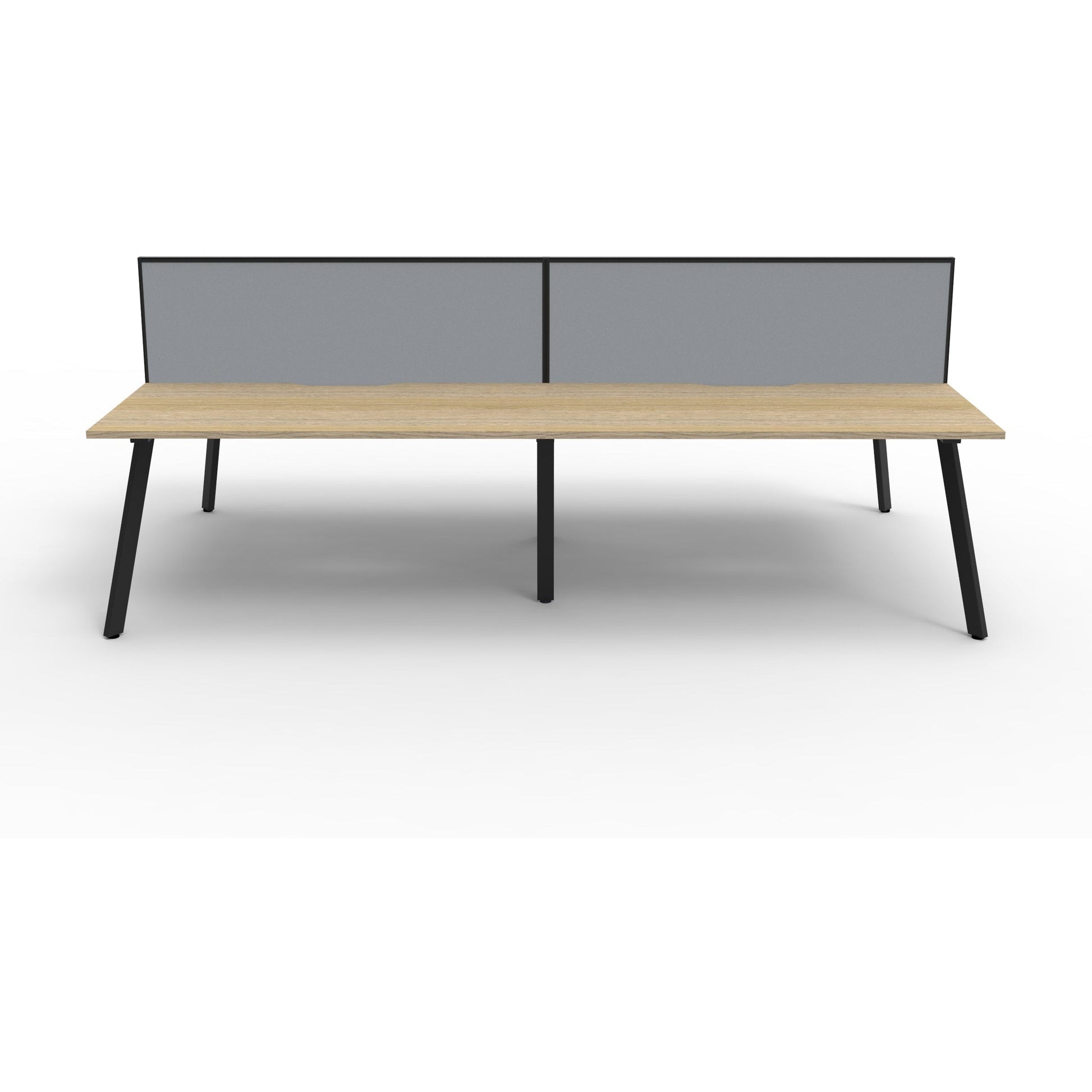 Eternity 4 Person Double Sided Workstation with Screens - Oak