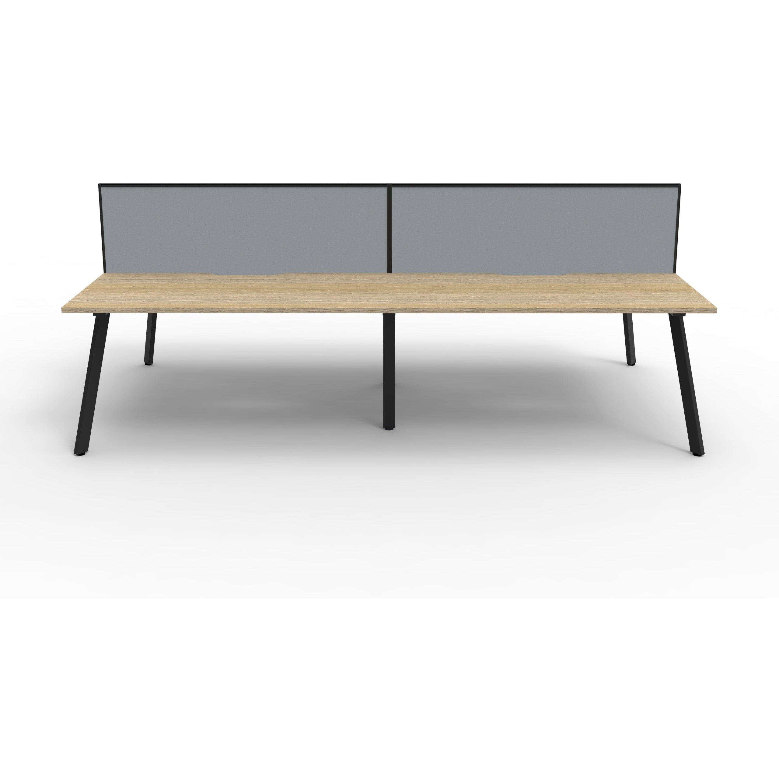 Eternity 4 Person Double Sided Workstation with Screens - Oak