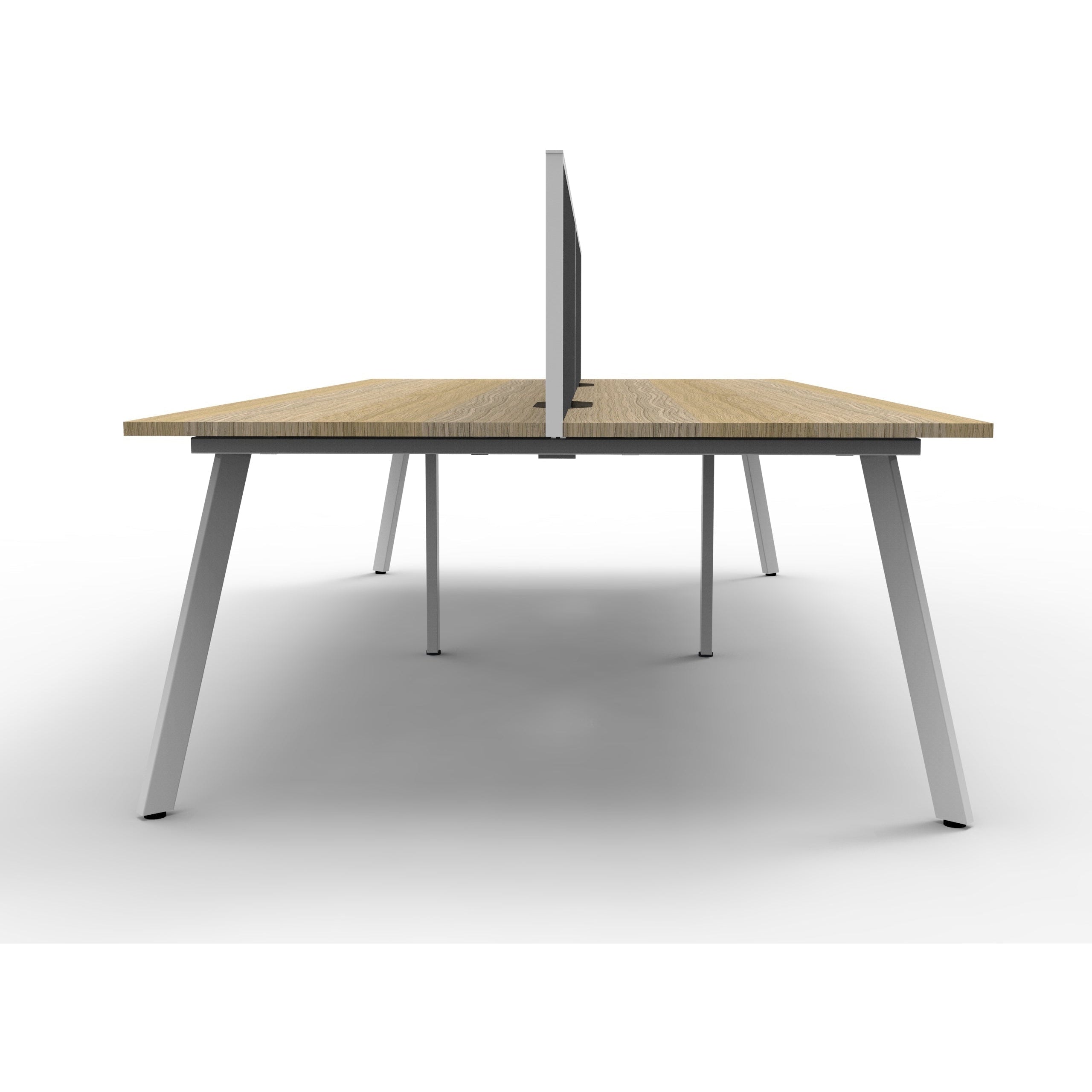 Eternity 4 Person Double Sided Workstation with Screens - Oak