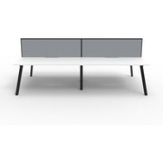 Eternity 4 Person Double Sided Workstation with Screens - White
