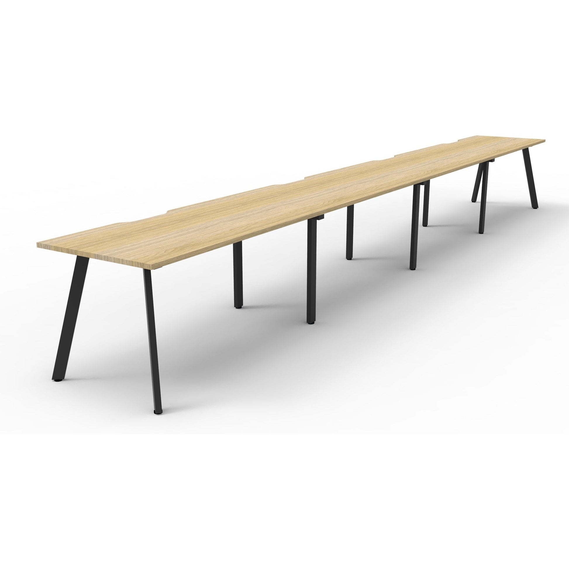 Eternity 4 Person Single Sided Workstation - Oak