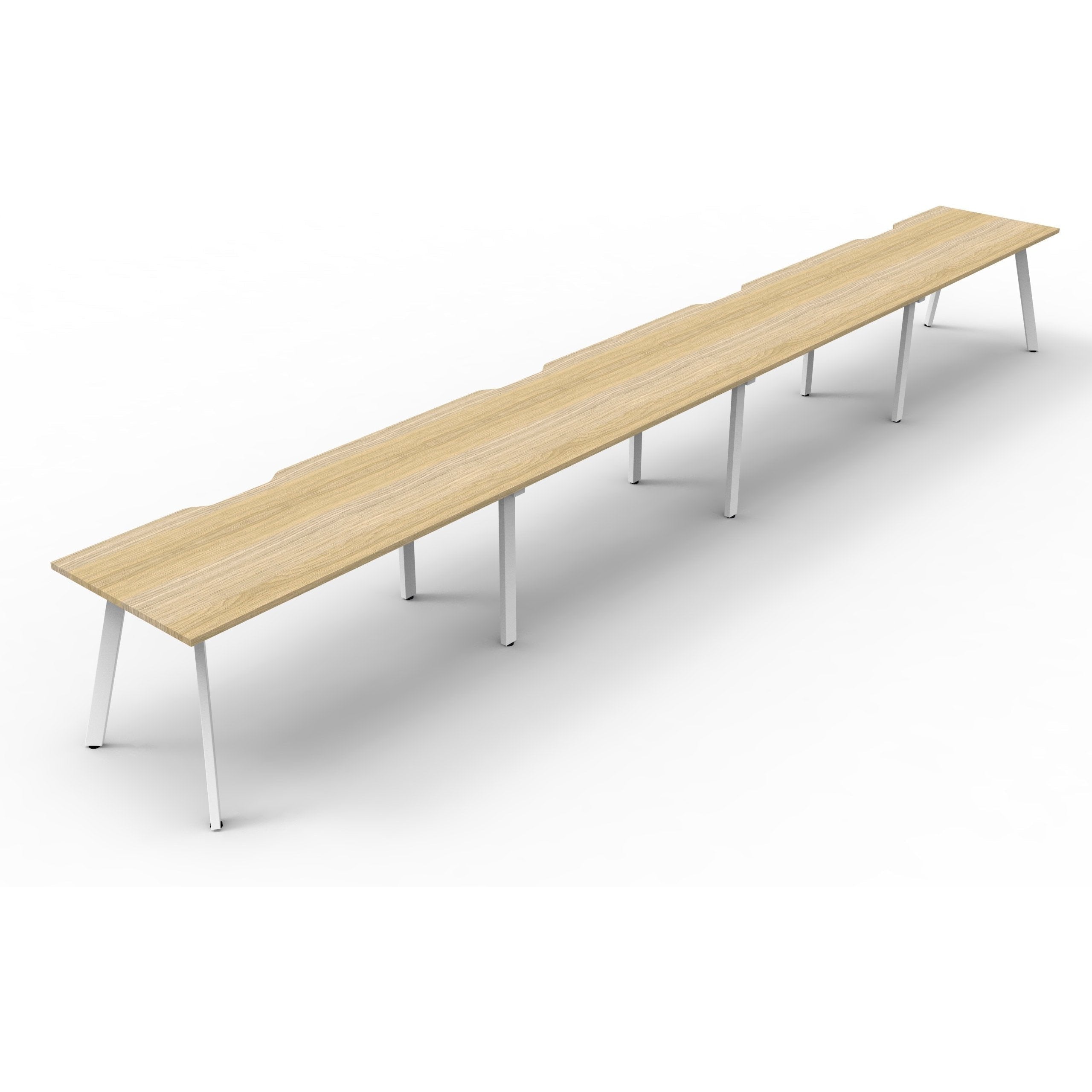 Eternity 4 Person Single Sided Workstation - Oak
