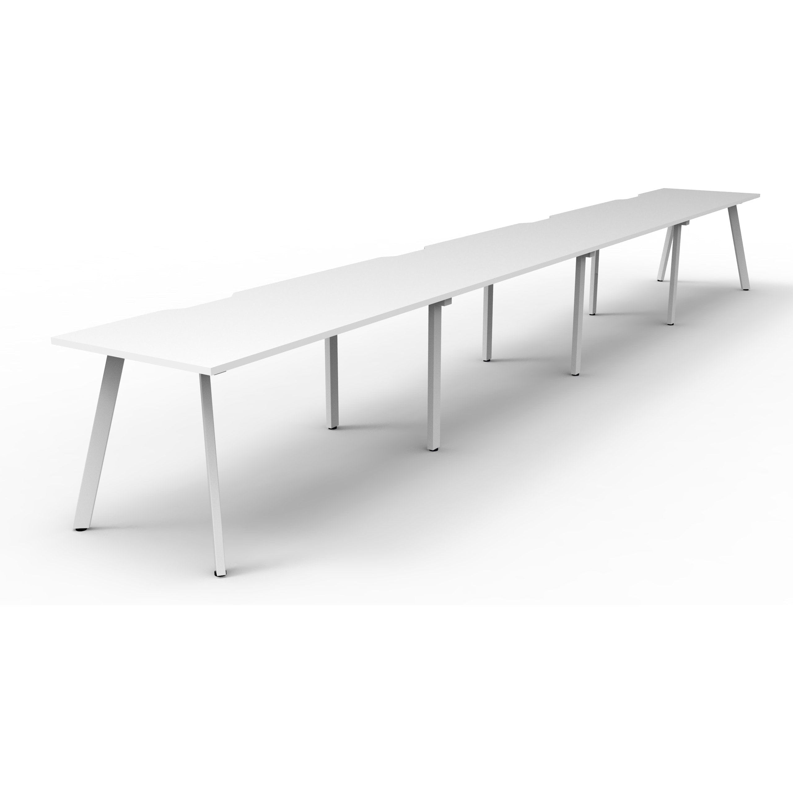 Eternity 4 Person Single Sided Workstation - White