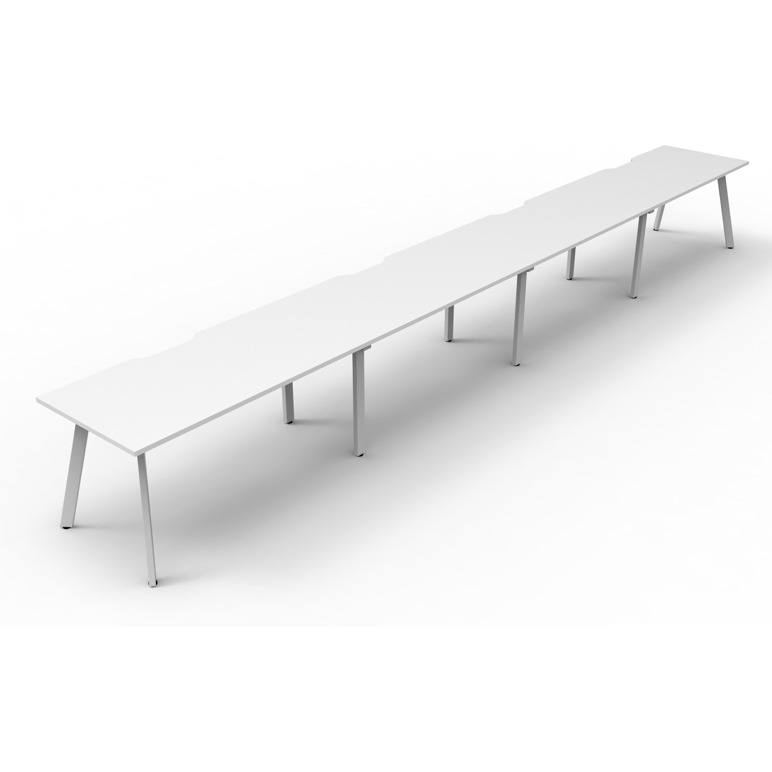 Eternity 4 Person Single Sided Workstation - White