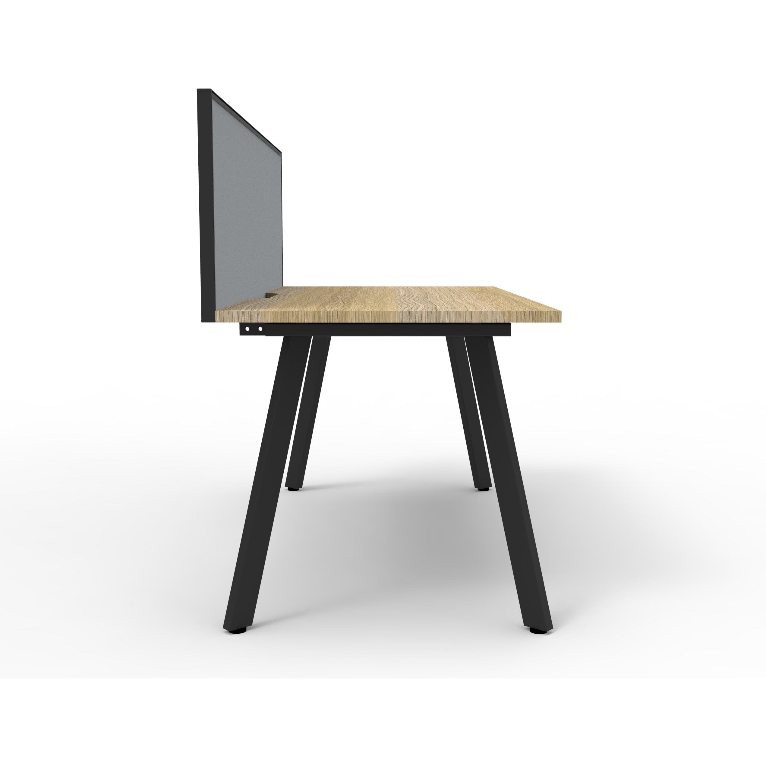 Eternity 1 Person Single Sided Workstation with SHUSH30 Aluminium Framed Screen - Oak