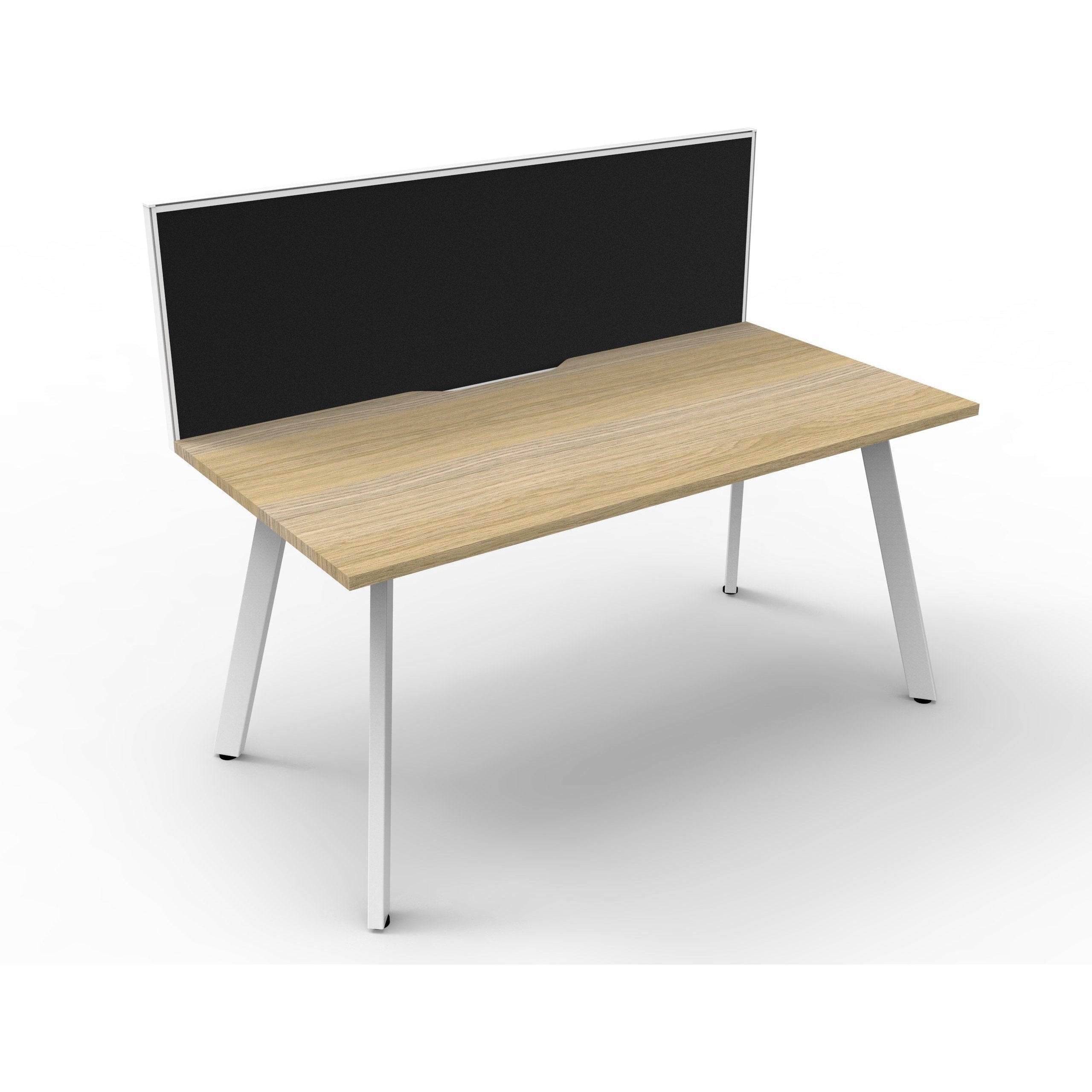 Eternity 1 Person Single Sided Workstation with SHUSH30 Aluminium Framed Screen - Oak