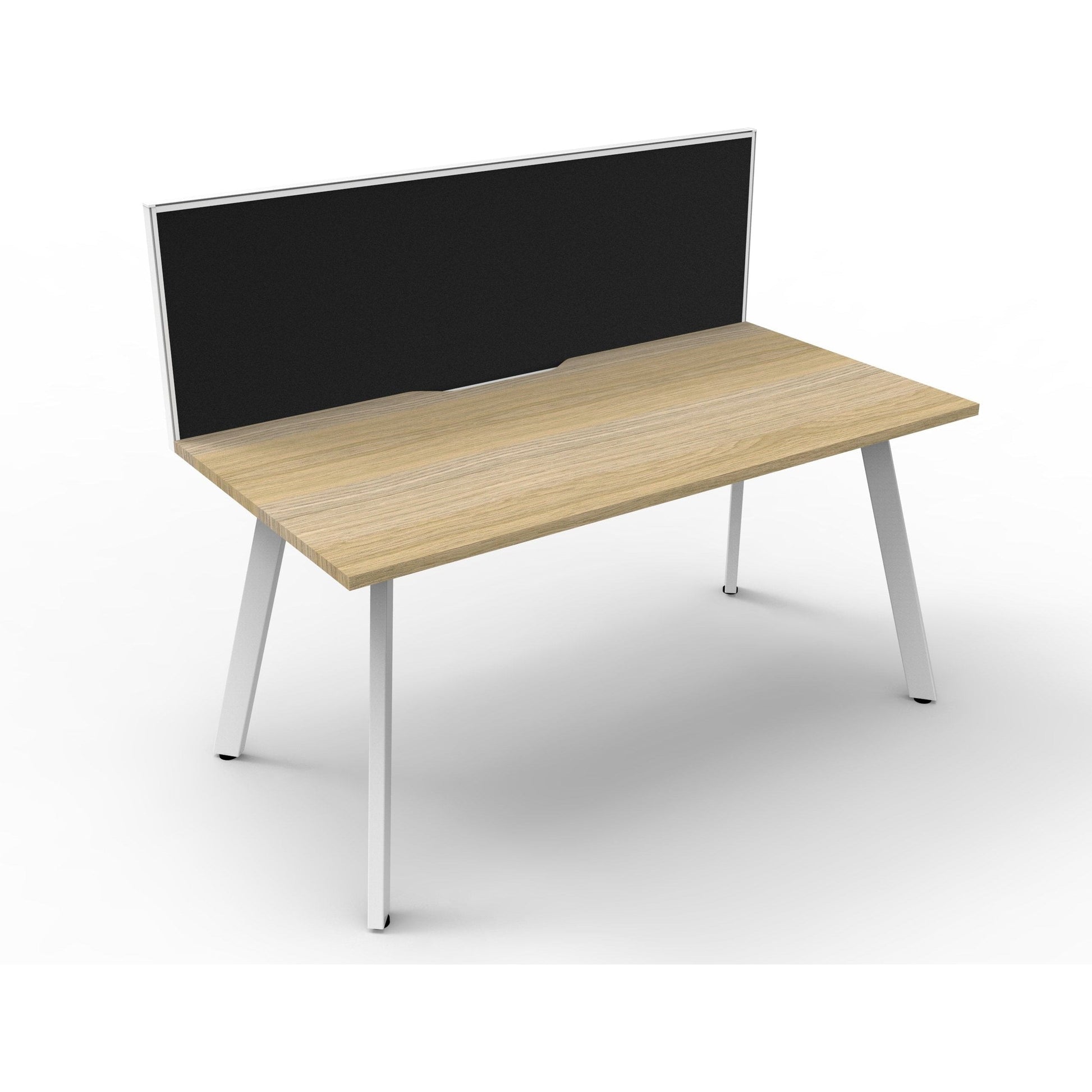 Eternity 1 Person Single Sided Workstation with SHUSH30 Aluminium Framed Screen - Oak