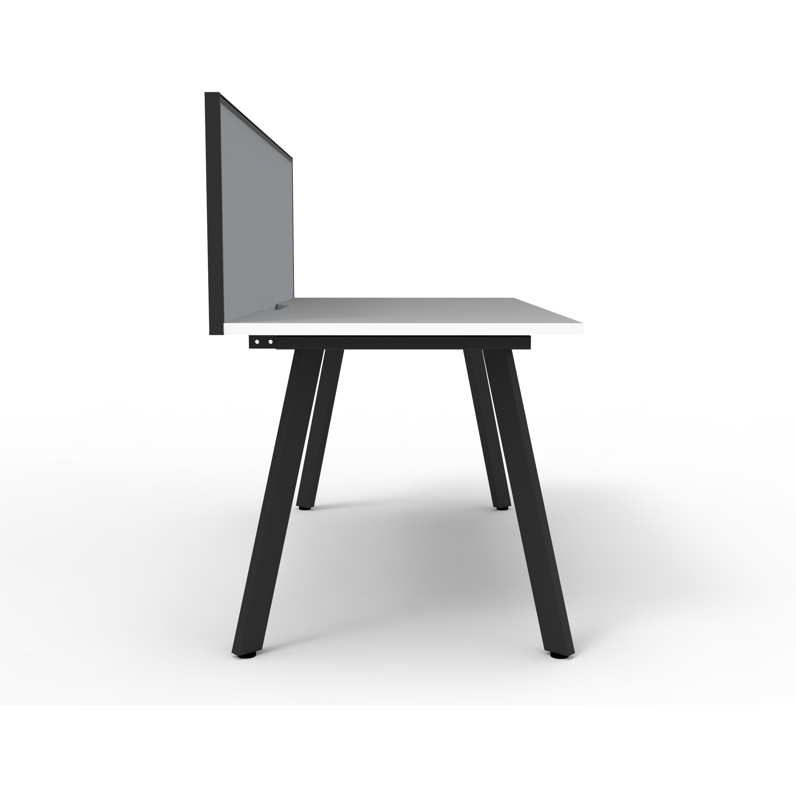 Eternity 1 Person Single Sided Workstation with SHUSH30 Aluminium Framed Screen - White