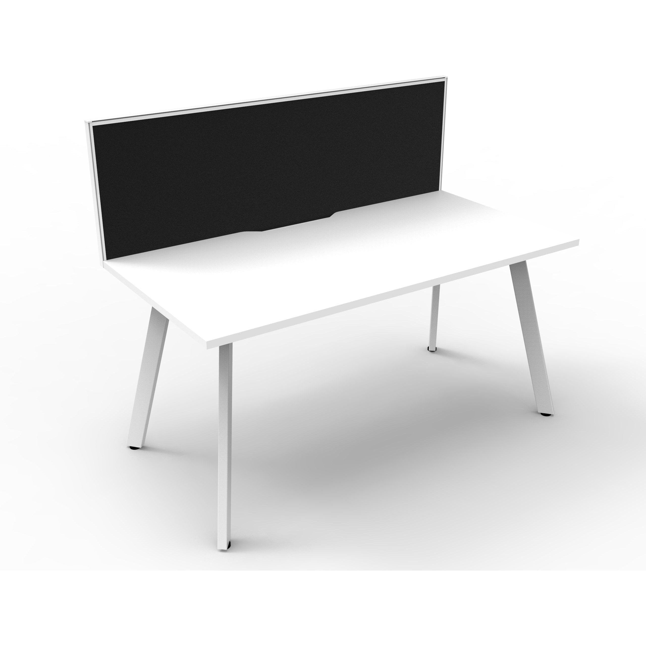 Eternity 1 Person Single Sided Workstation with SHUSH30 Aluminium Framed Screen - White