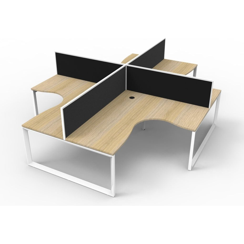 Deluxe Rapid Infinity 4 Person Corner Workstation POD With Screens
