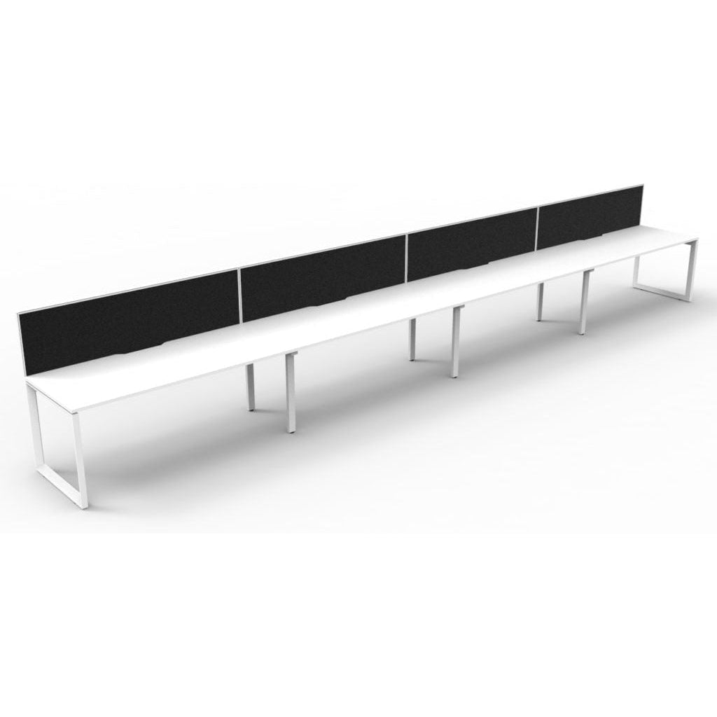 Deluxe Rapid Infinity 4 Person Single Sided Workstation - With Screen (Loop Legs)