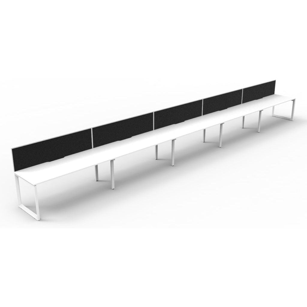 Deluxe Rapid Infinity 5 Person Single Sided Workstation - With Screen