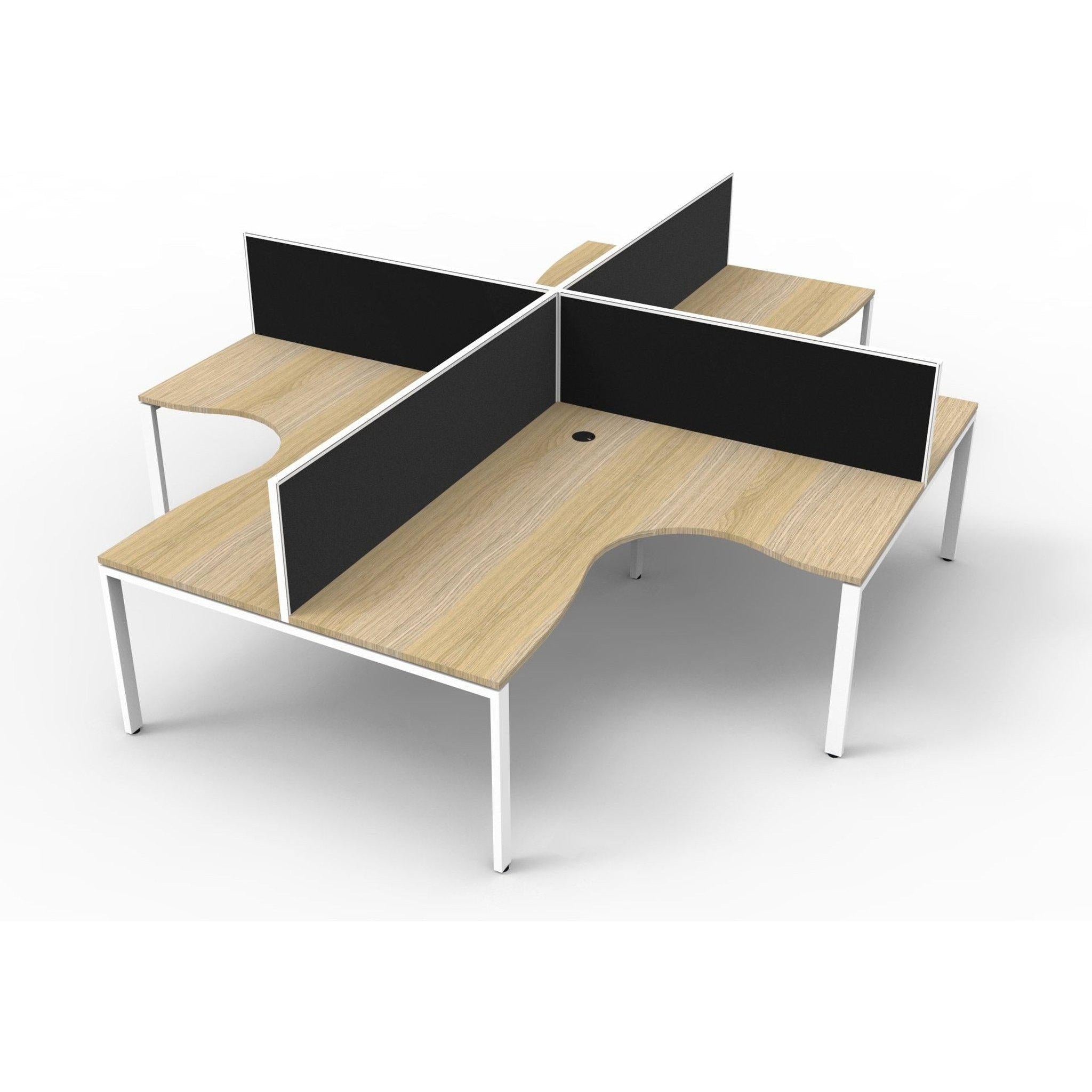 Deluxe Infinity Corner Workstations - 4 Person Pod - Profile Leg