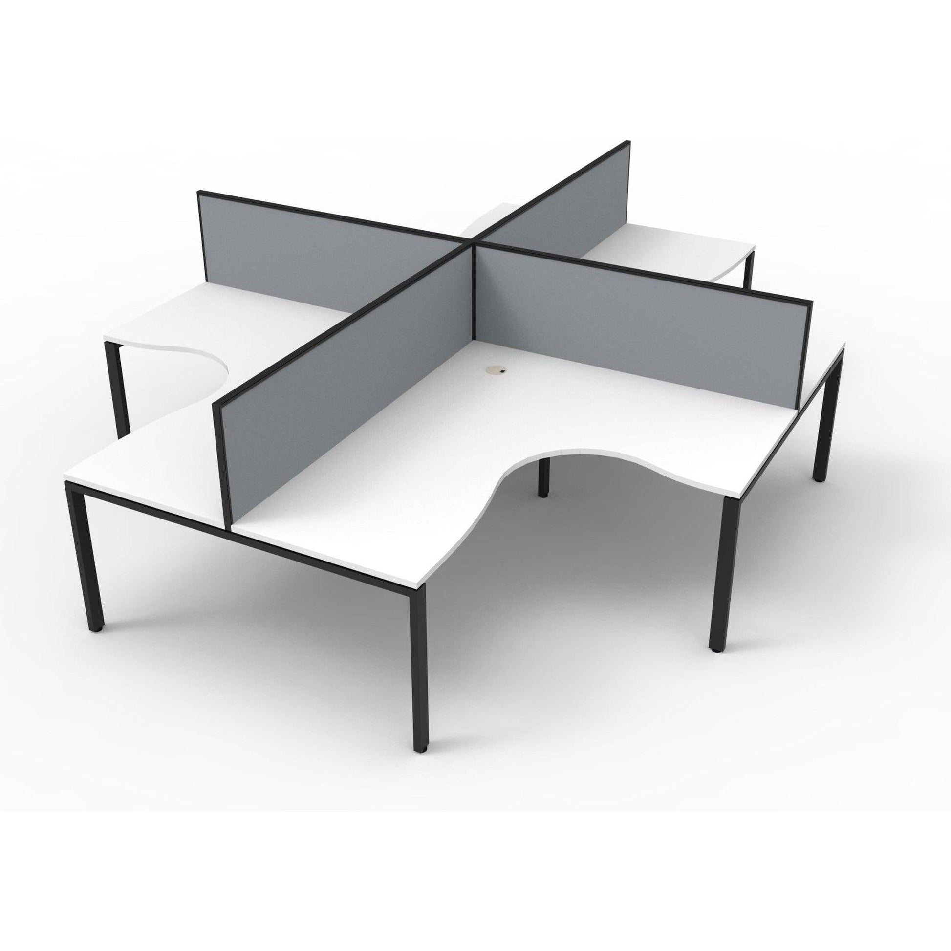 Deluxe Infinity Corner Workstations - 4 Person Pod - Profile Leg